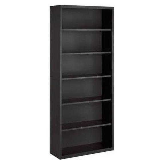 Lorell Fortress Series Charcoal Bookcase 34.5" x 13" x 82" - 6 Shelve(s) - Material: Steel - Finish: Charcoal, Powder Coated