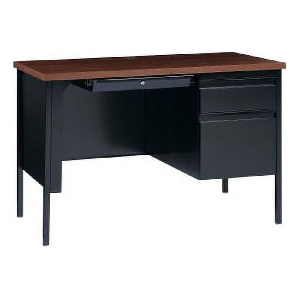 Executive Black 47" Desk with Drawer and Filing Cabinet