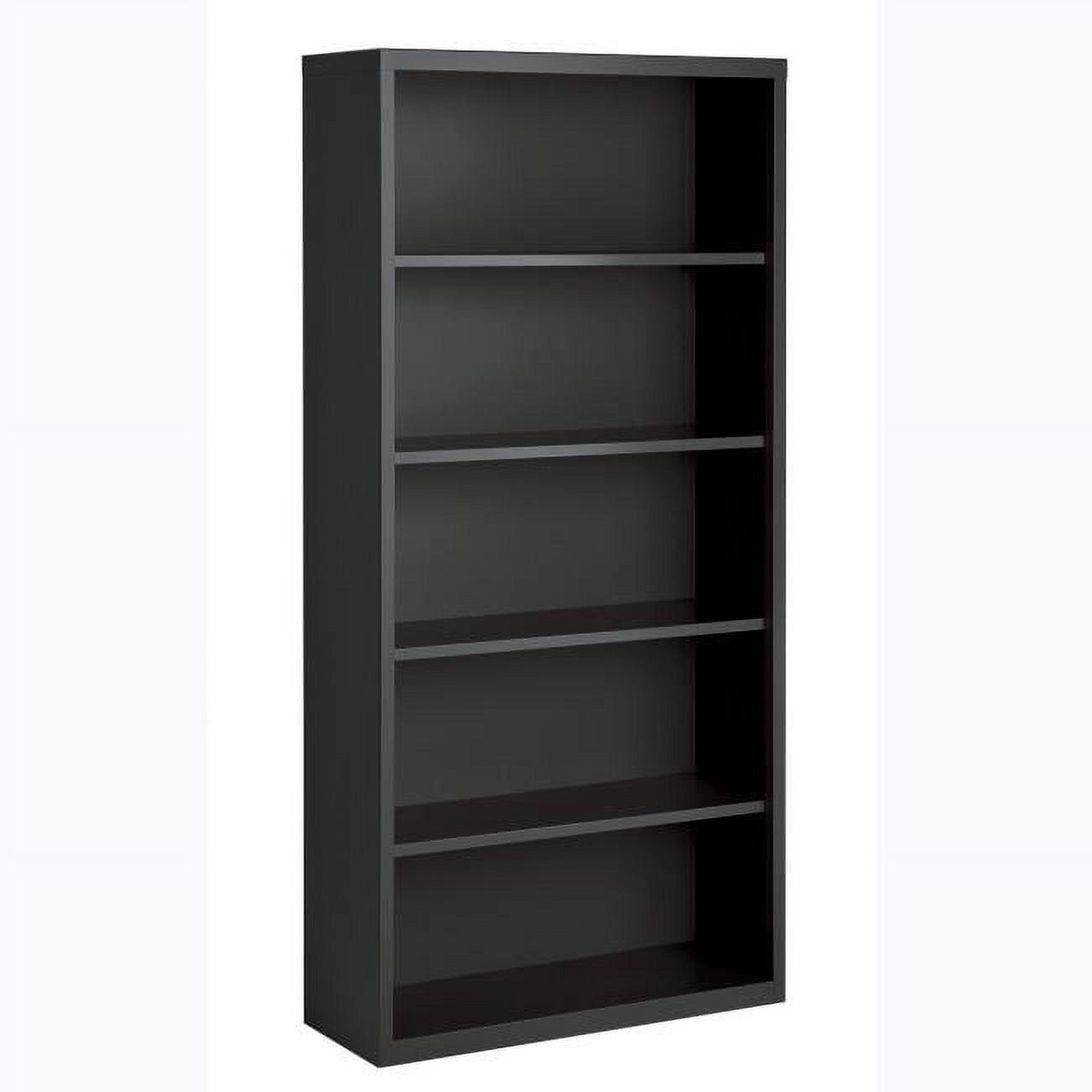 Adjustable Charcoal Steel 5-Shelf Bookcase with Eco-Friendly Design