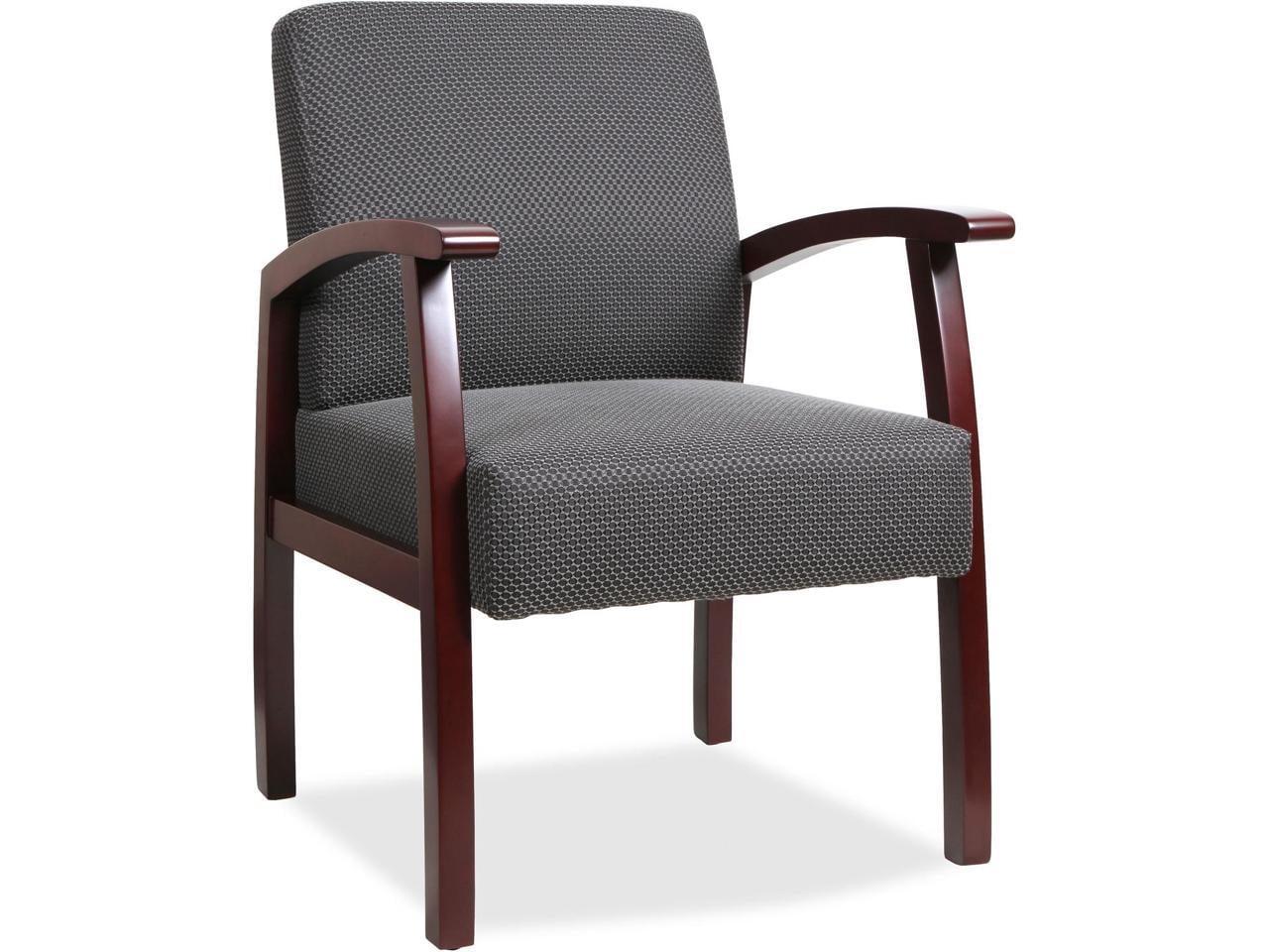 Deluxe Mahogany Guest Chair with Charcoal Padded Seat