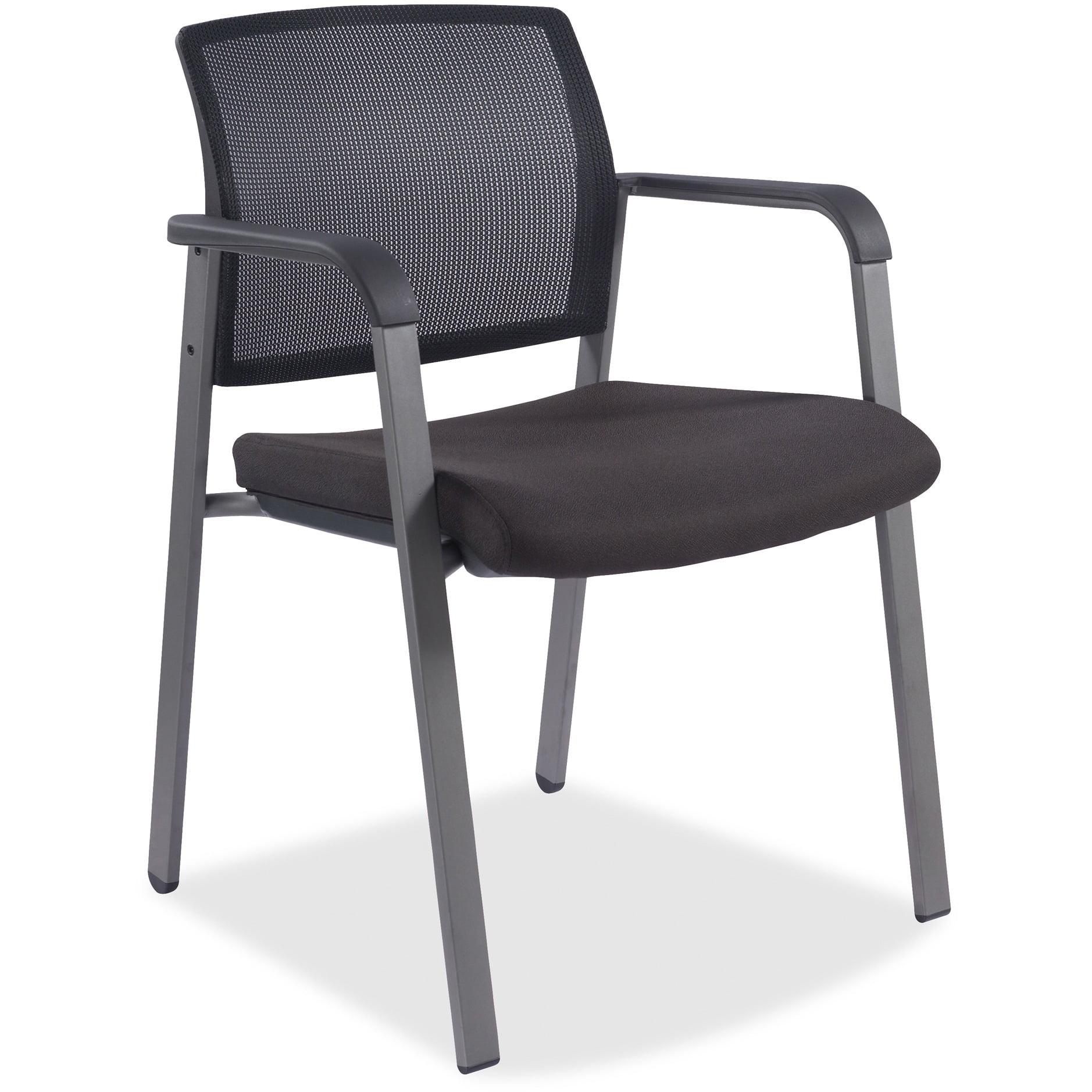 Black Mesh and Fabric Stackable Guest Chair