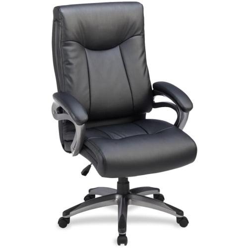 Luxurious High-Back Black Leather Swivel Executive Chair