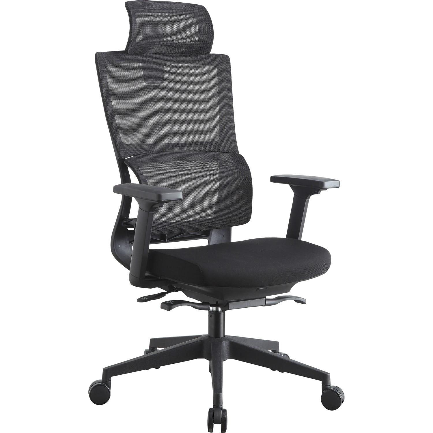 ErgoFlex High Back Mesh Swivel Chair with Adjustable Arms, Black