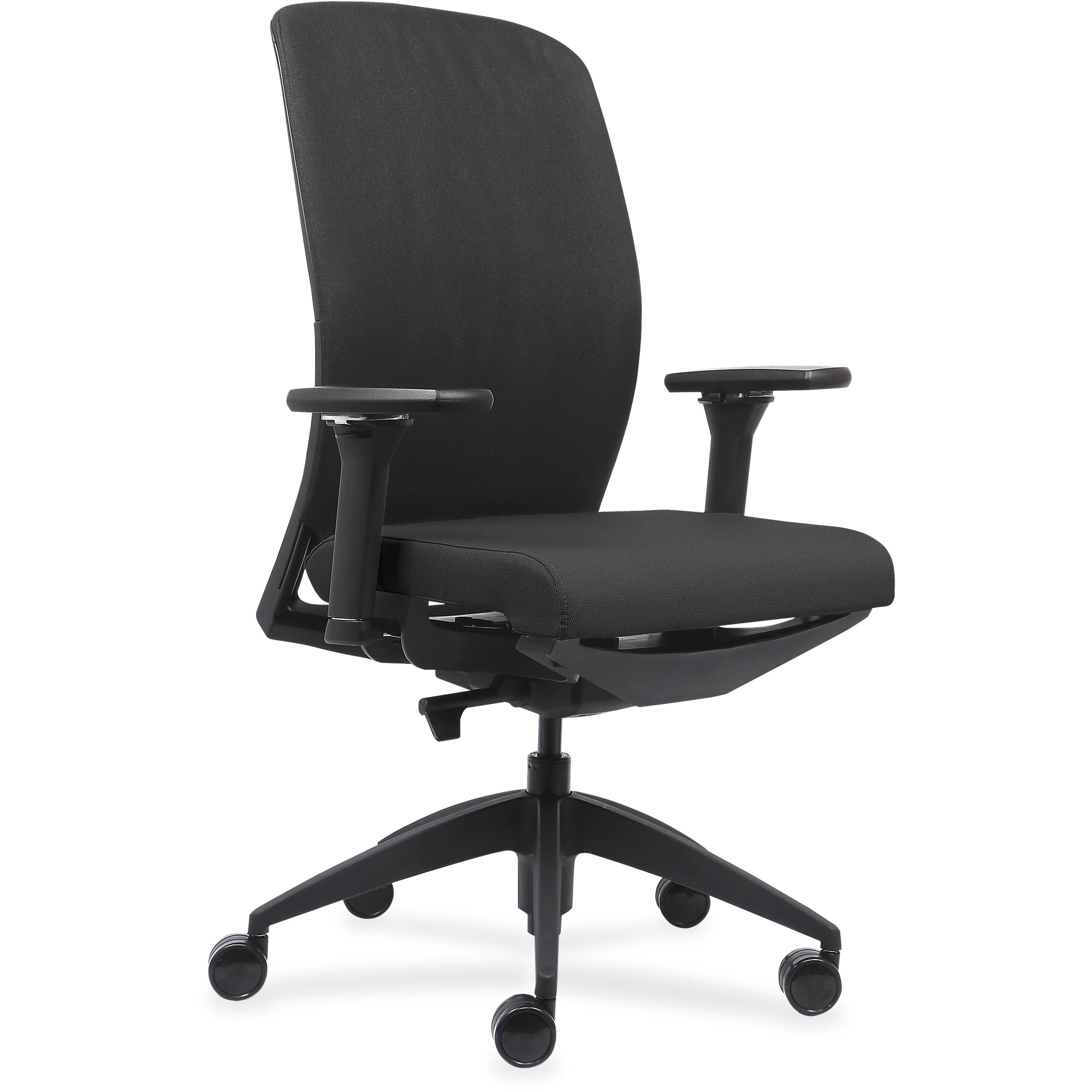 High-Back Executive Swivel Chair with Adjustable Arms in Black