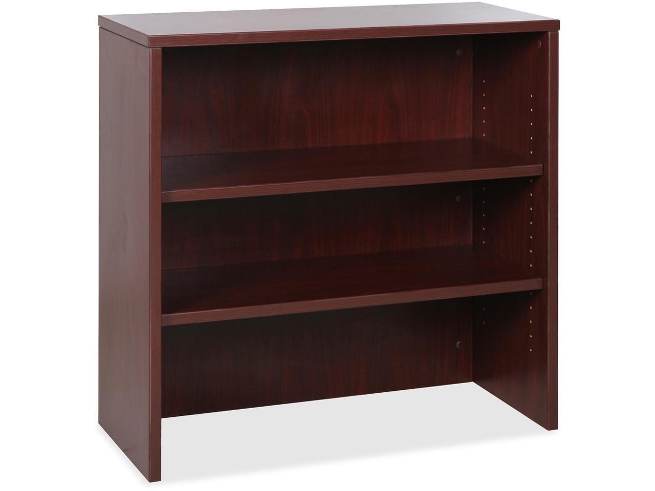 Mahogany Adjustable Stack-On Bookshelf with Two Shelves