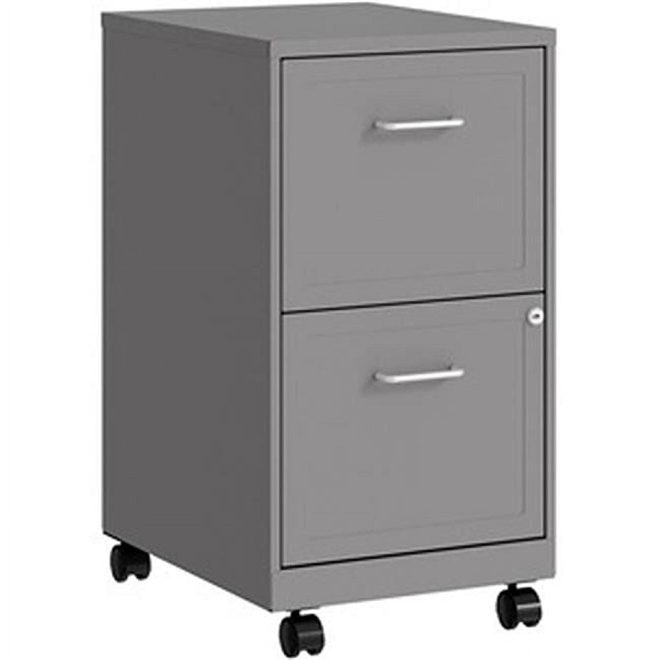 Vertical Silver Steel 4-Drawer Lockable Mobile File Cabinet