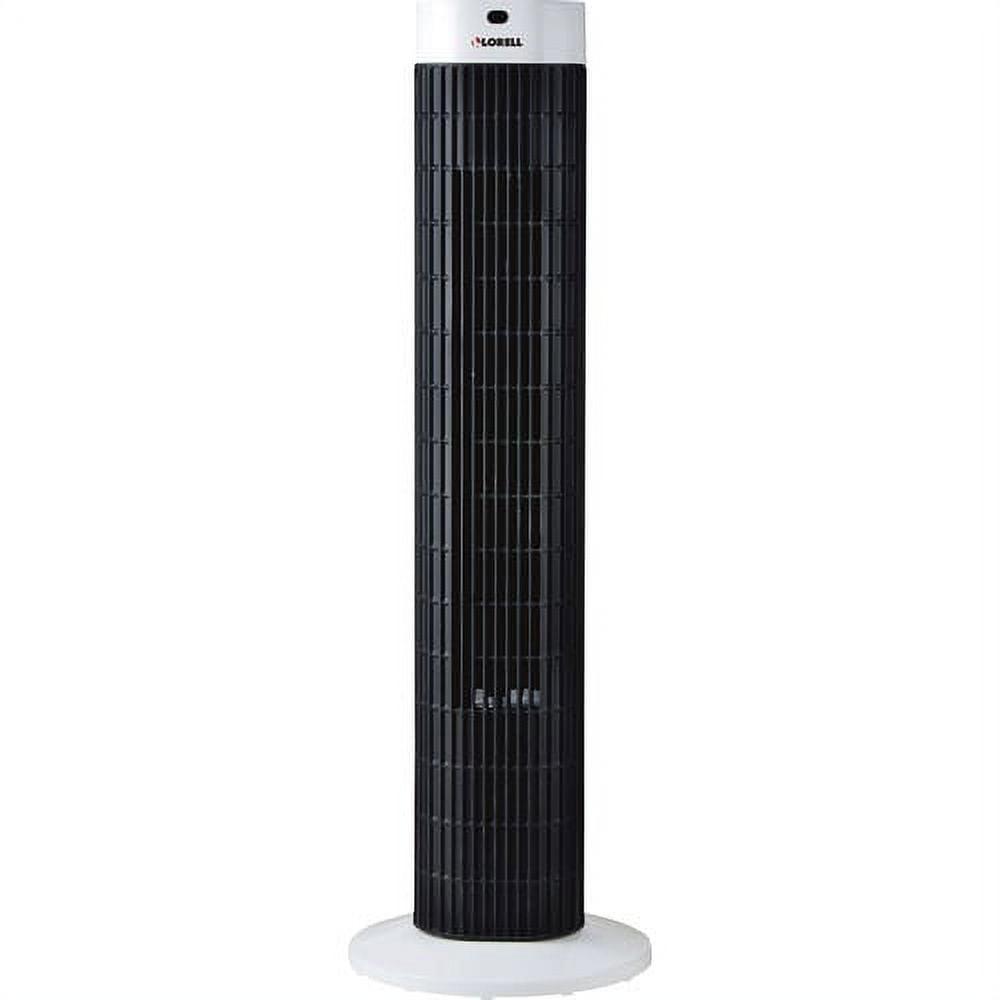 Lorell Lorell Tower Fan - 30" Diameter - 3 Speed - Sleep Mode, Breeze Mode, Oscillating, Timer - 30.2" Height X 9.5" Width X 9.5" Depth - Plastic - Black, Silver