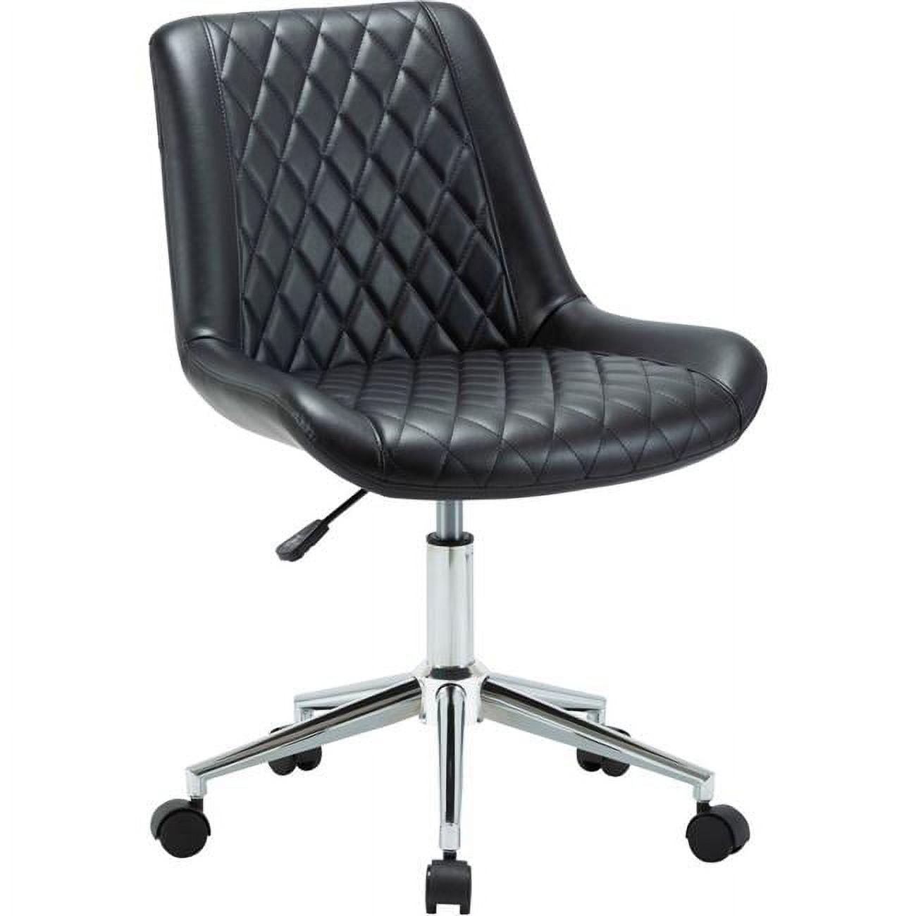 Cradle Comfort Low Back Black Leather & Vinyl Office Chair