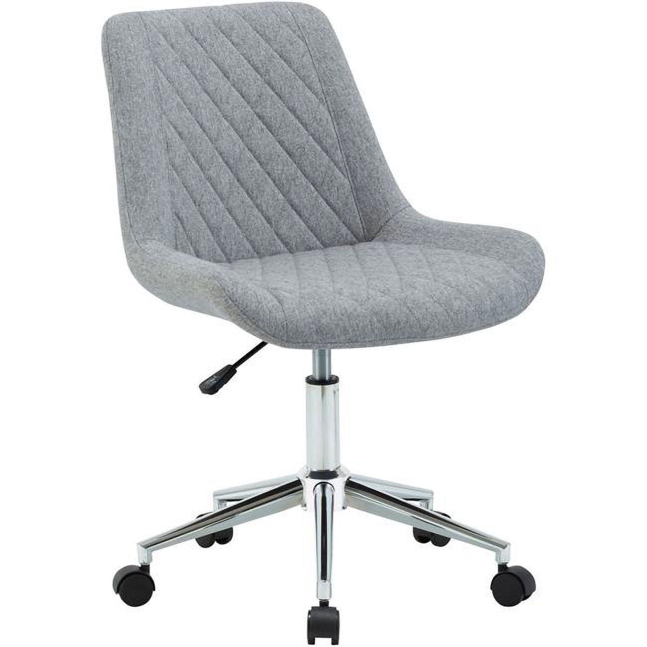 Gray Fabric Low Back Task Office Chair with Chrome Base