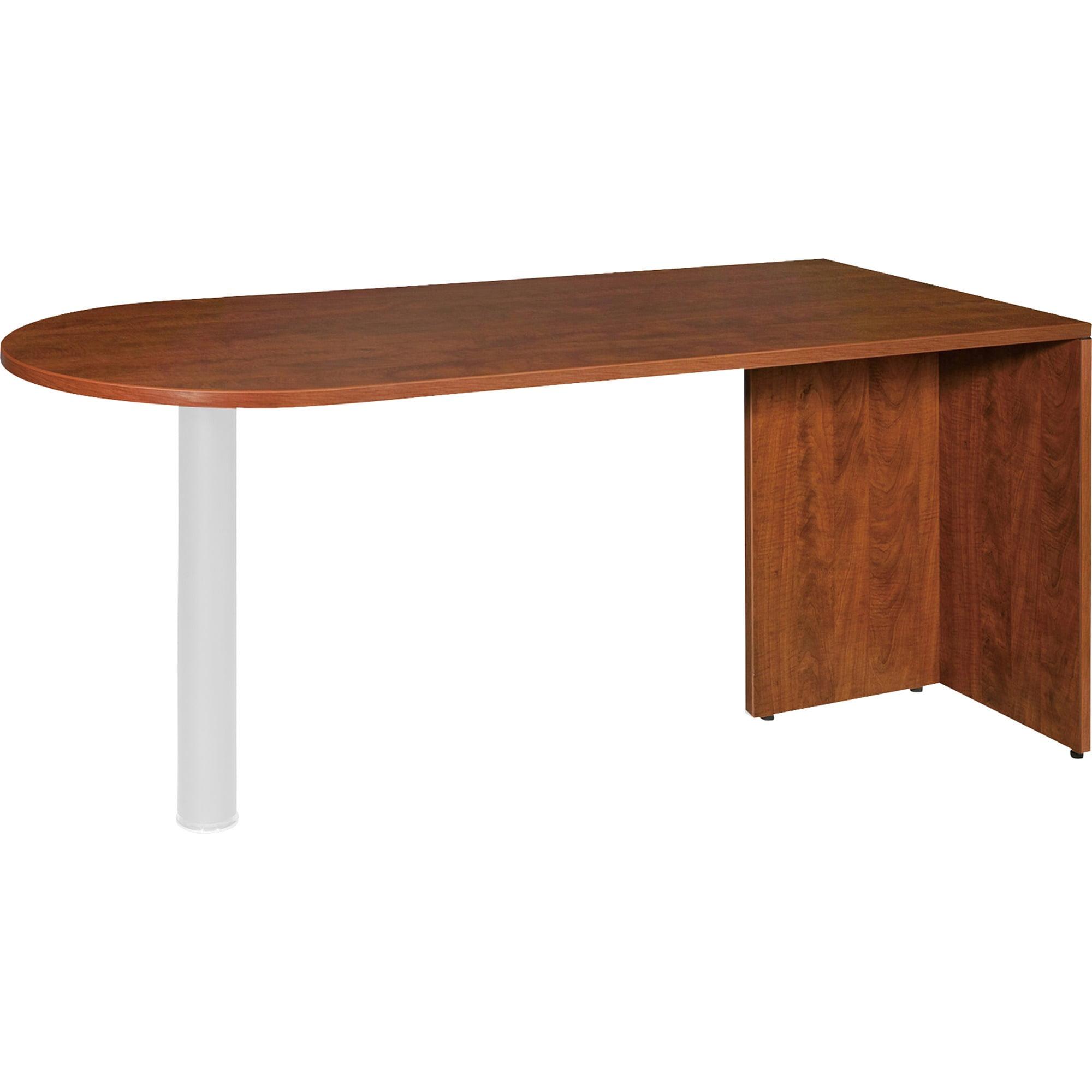 Lorell Essentials Cherry Laminate Durable Peninsula Desk