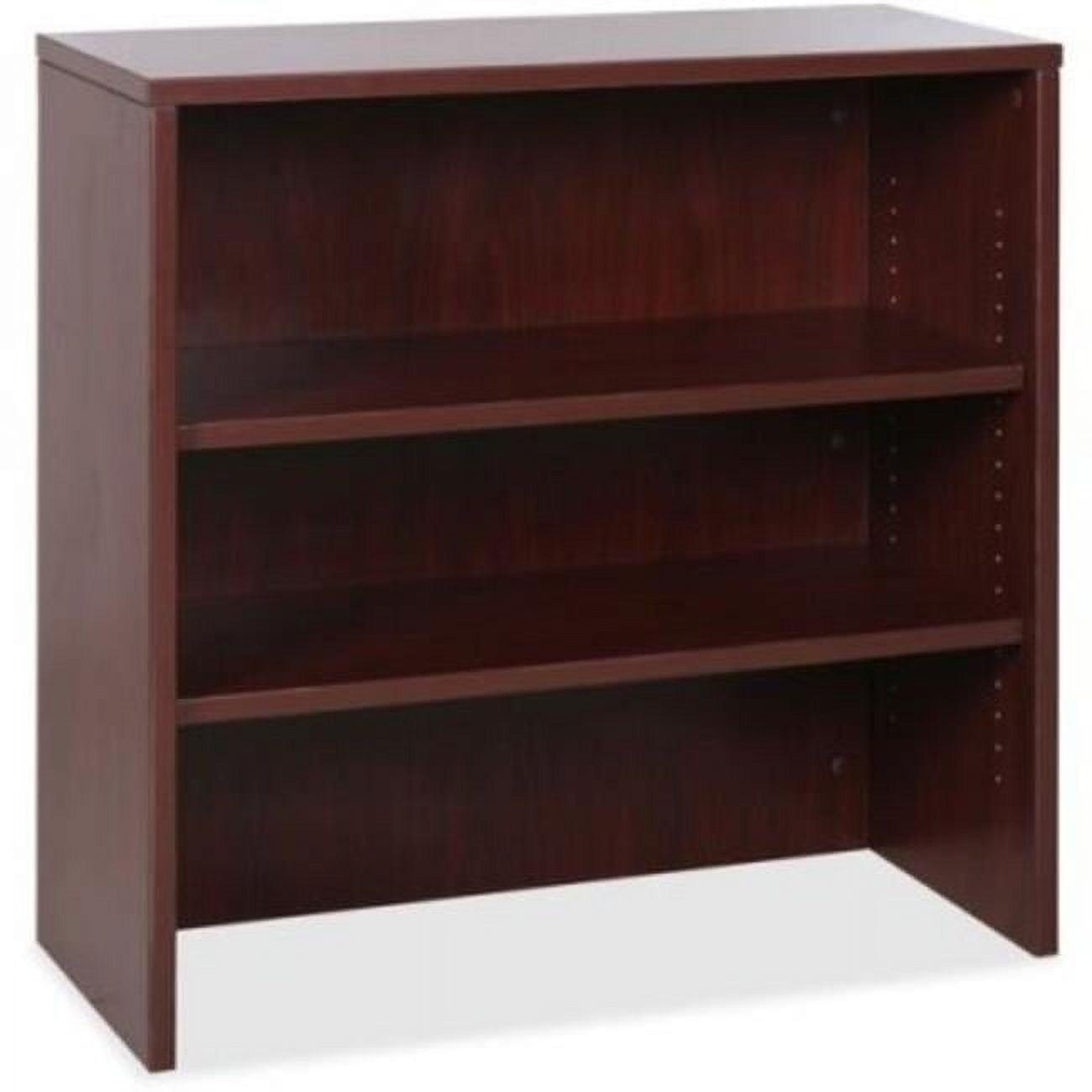 Mahogany Adjustable Stack-On Bookshelf with Two Shelves