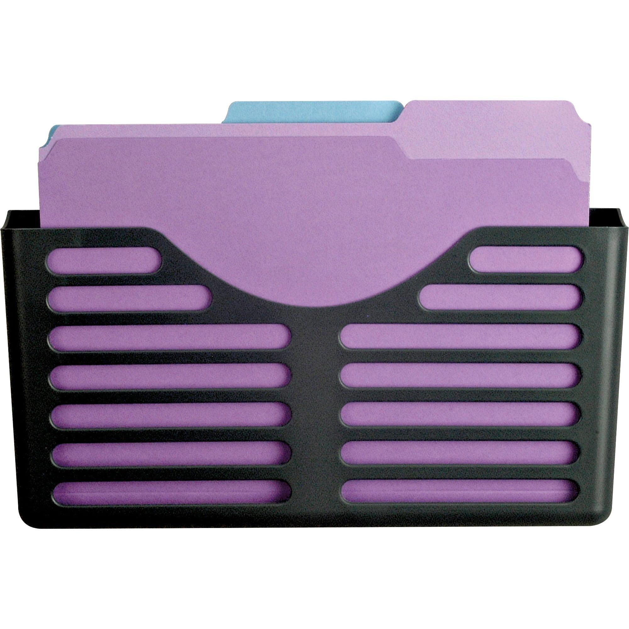 Black High-Impact Plastic Cubicle Pocket File