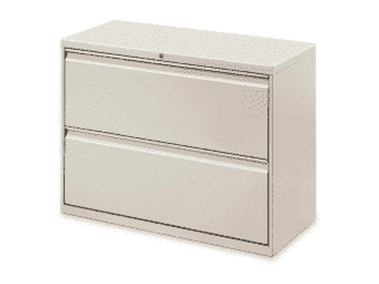 Light Gray Lockable 2-Drawer Legal Size Lateral File Cabinet