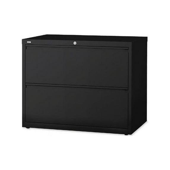 Lorell Lateral File 2-Drawer 42"x18-5/8"x28" Black 60554