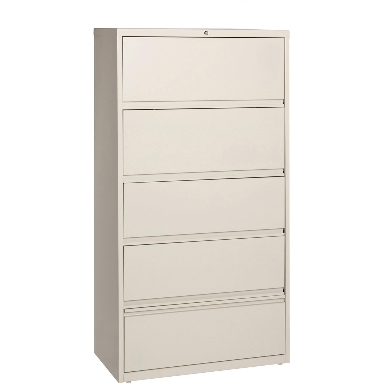Putty 5-Drawer Lockable Steel Lateral Filing Cabinet