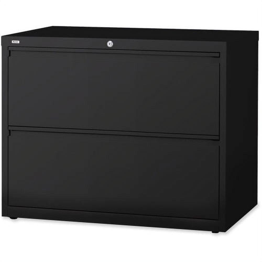 Lorell Lateral Files - 2-Drawer 36" x 18.6" x 28.1" - 2 x Drawer(s) for File - Letter, Legal, A4 - Lateral - Leveling Glide, Label Holder, Ball-bearing Suspension, Interlocking - Black - Steel - Recyc