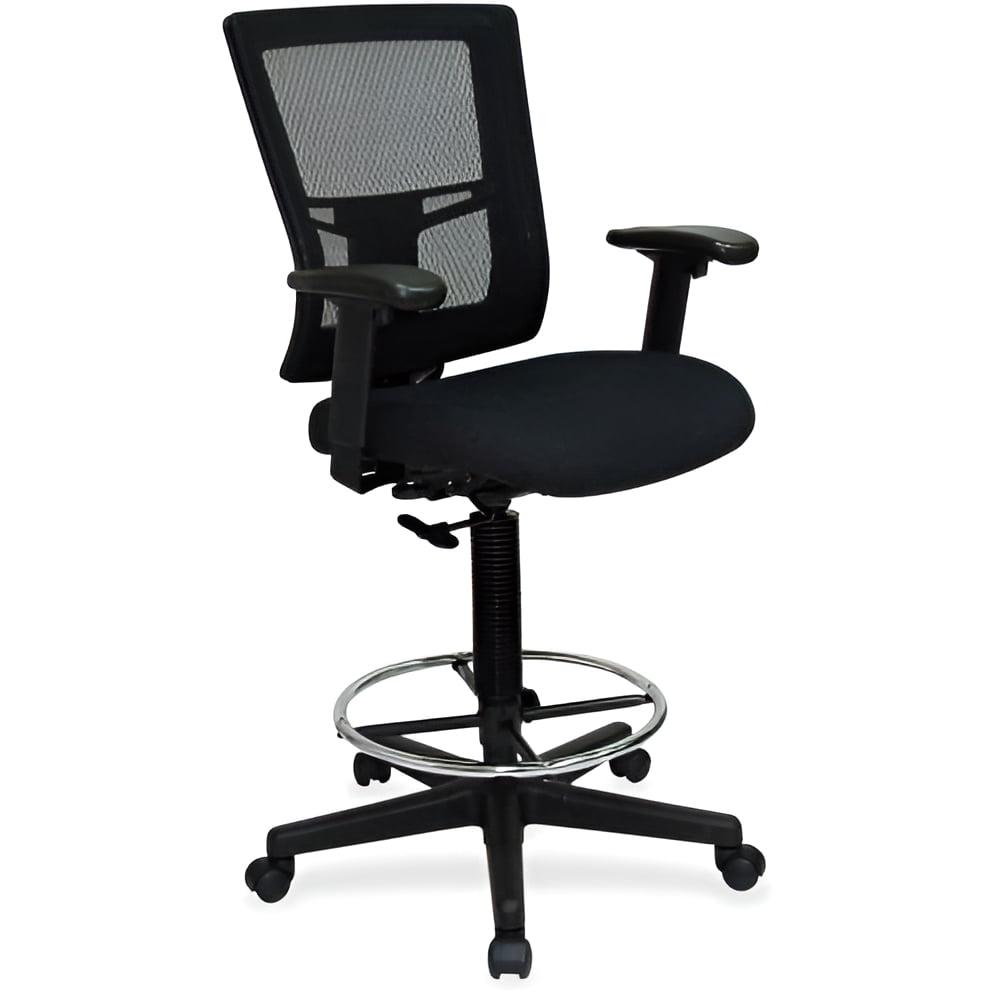 Lorell Mesh Back Drafting Stool - Black Seat