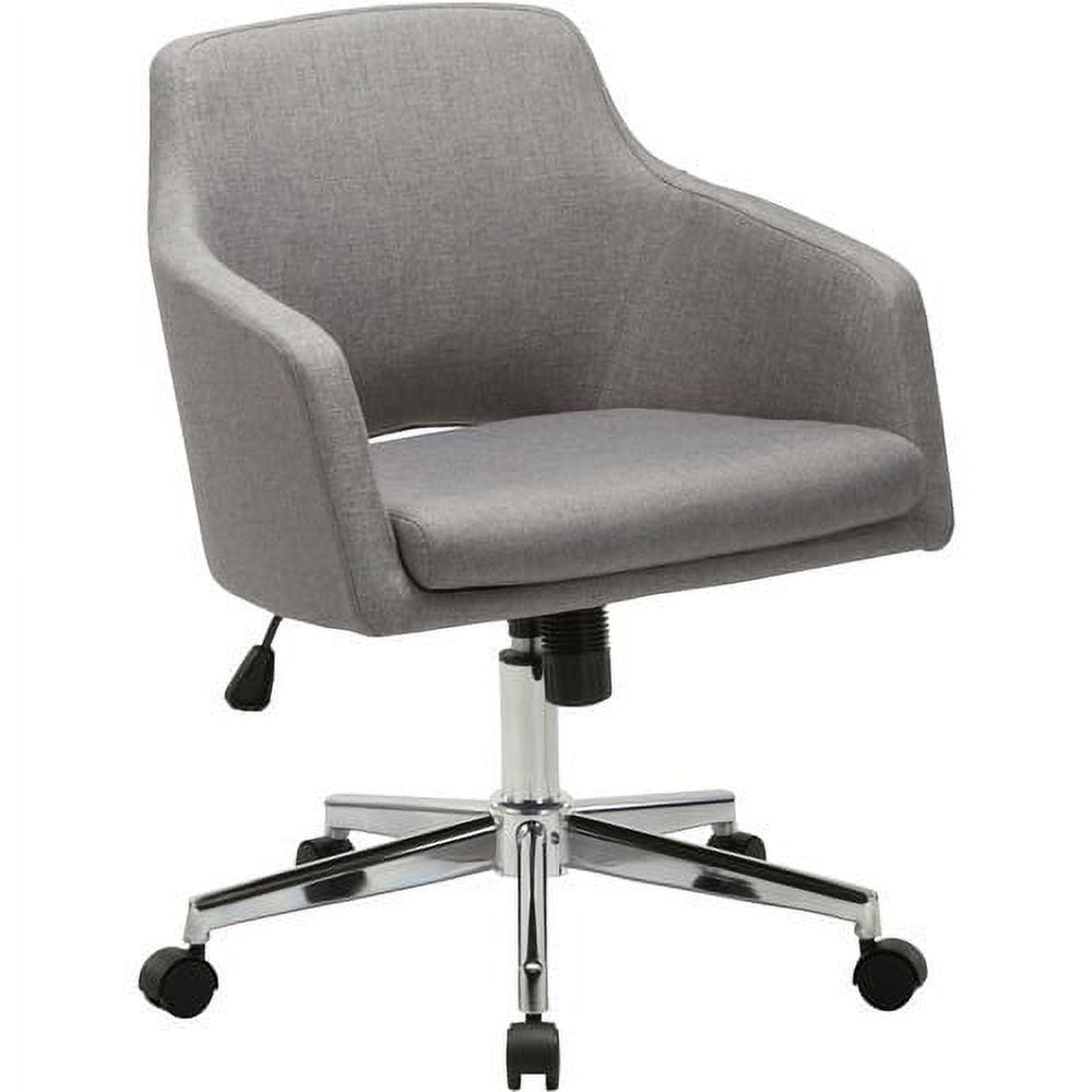 Mid-Century Modern Gray Fabric Swivel Task Chair