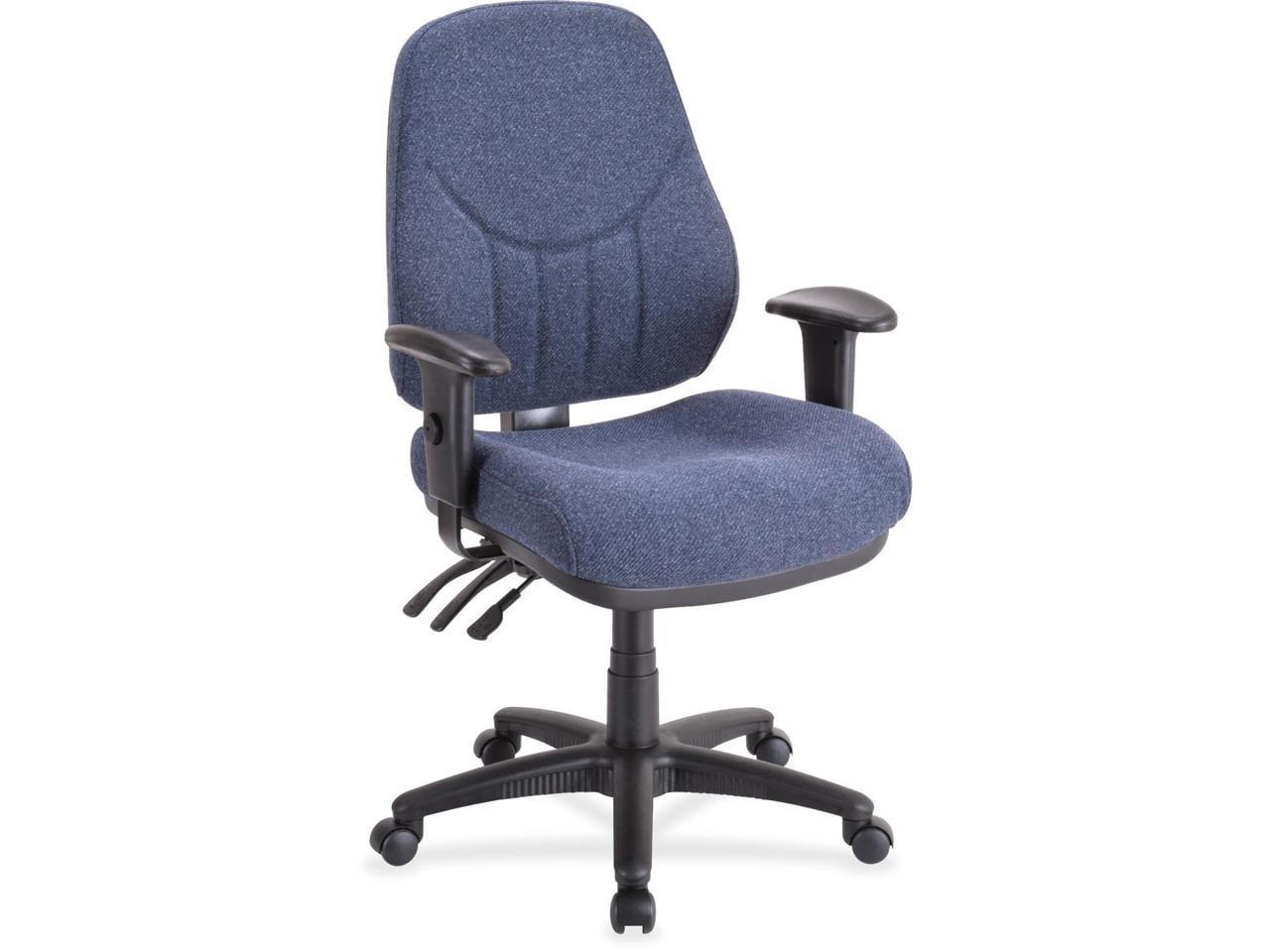 High-Back Blue Fabric Task Chair with Lumbar Support