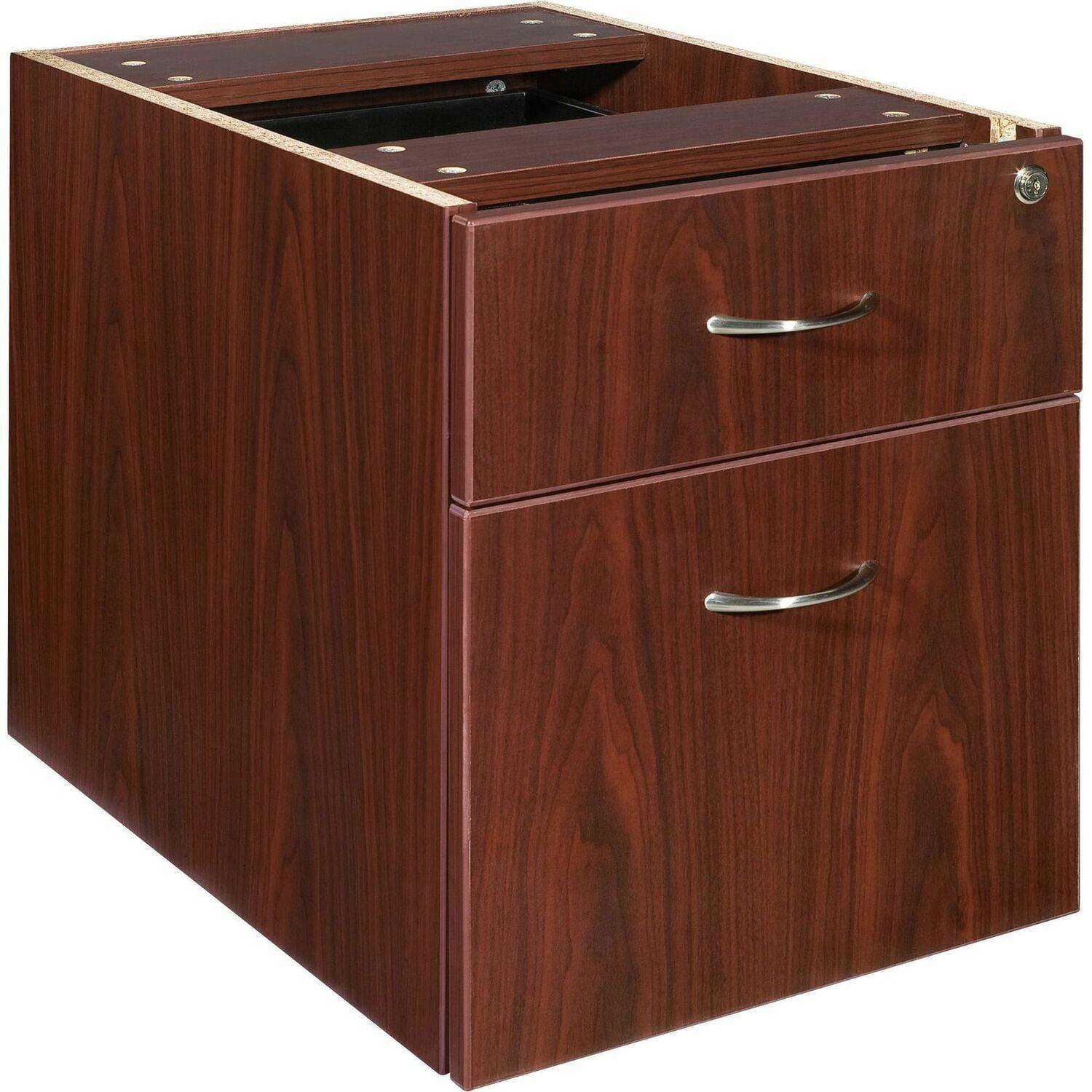 Mahogany 2-Drawer Lockable Legal Size Pedestal