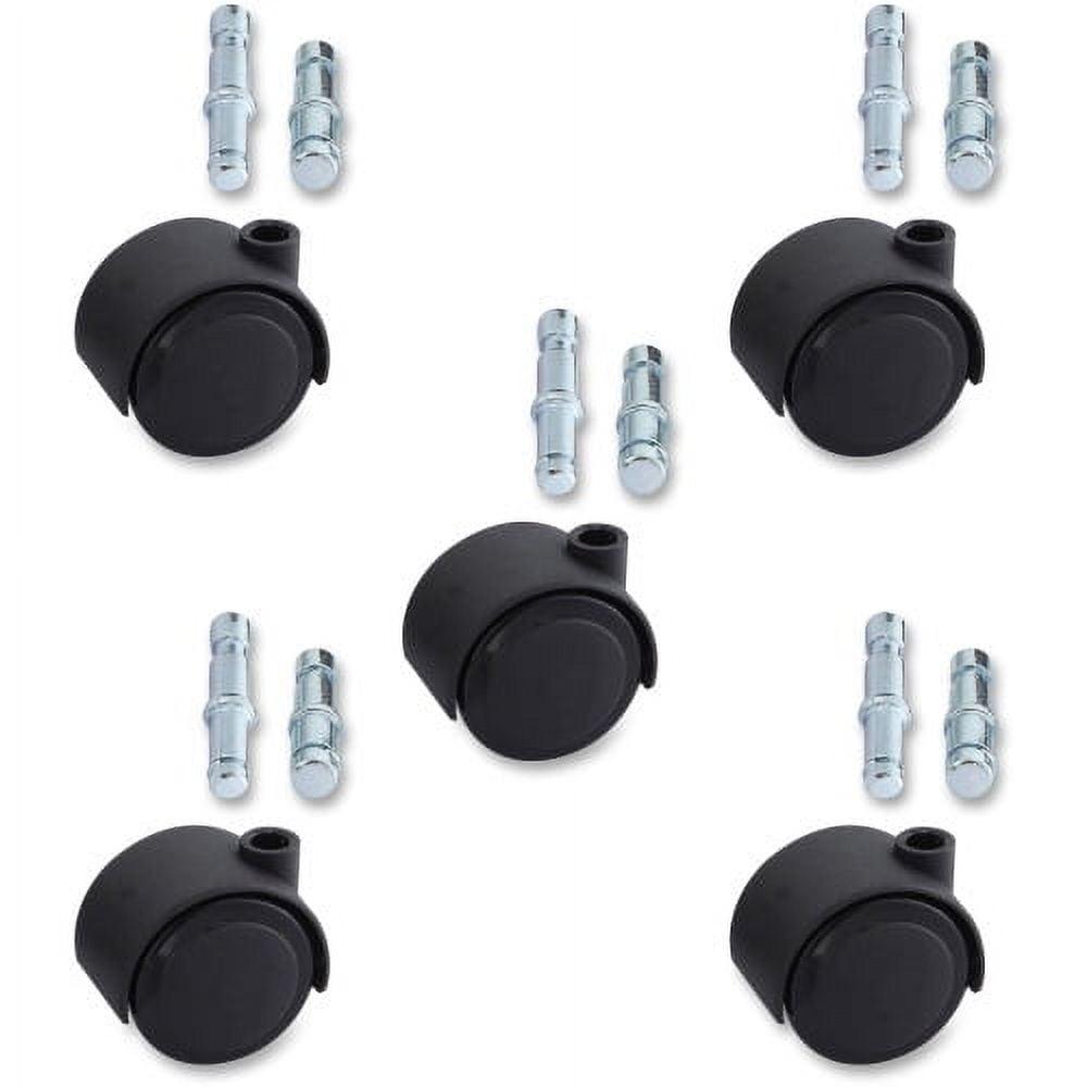 Lorell 1.97" Black Nylon and Metal Dual Soft Wheel Casters Set