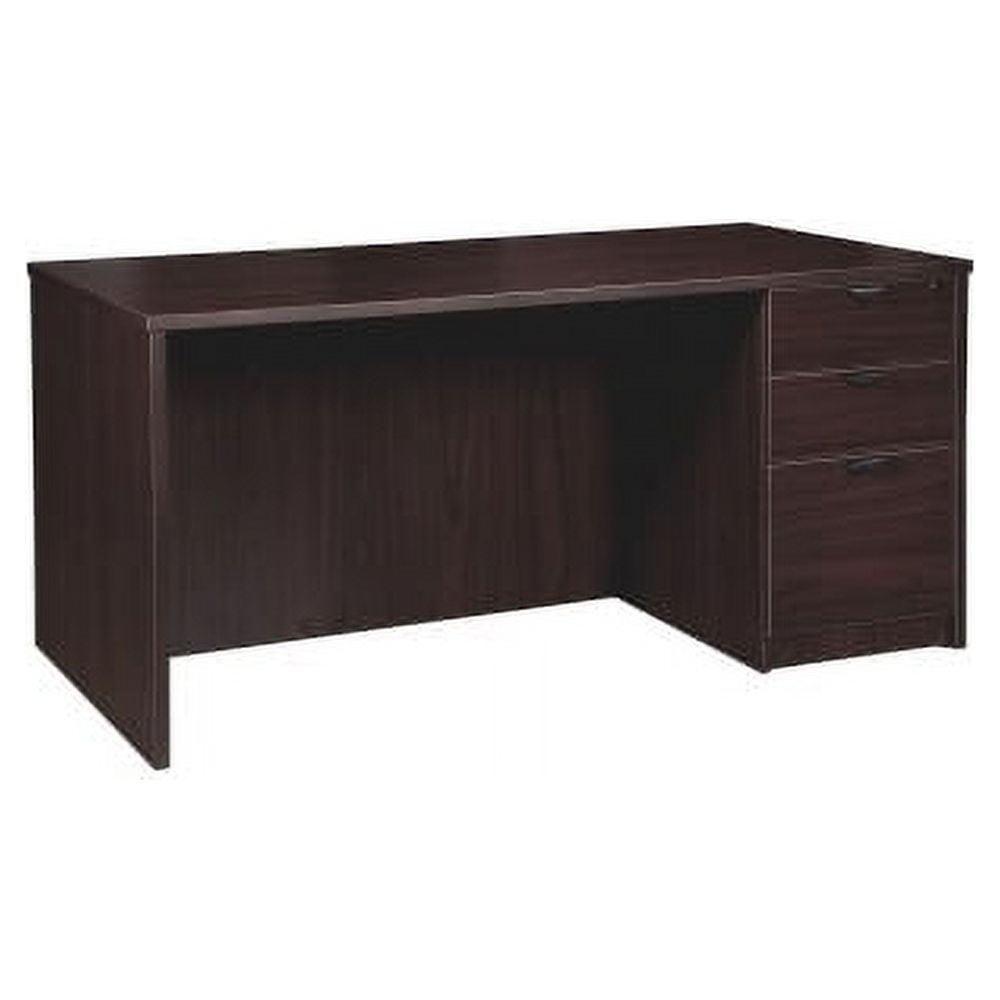 Espresso Executive Desk with Drawer and Filing Cabinet, 60" x 30"