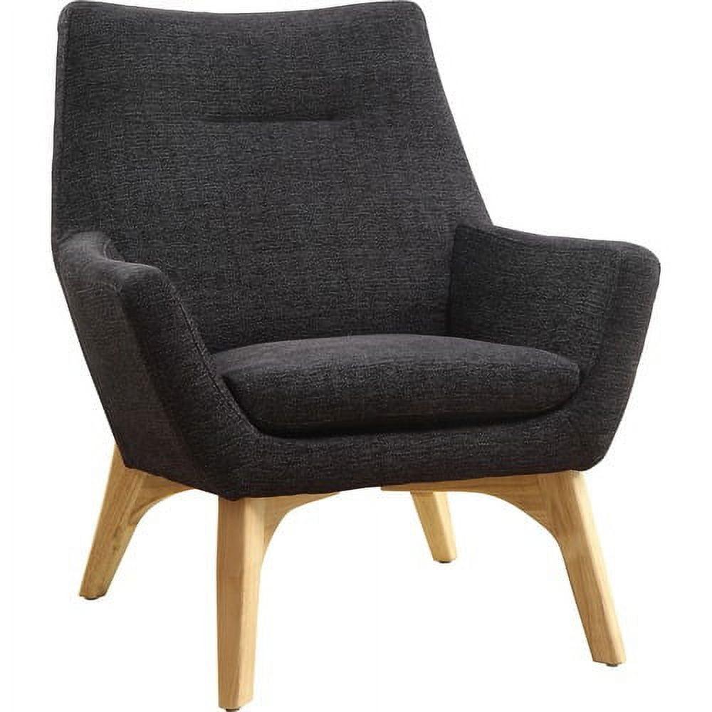 Quintessence Black Wood Upholstered Reception Chair