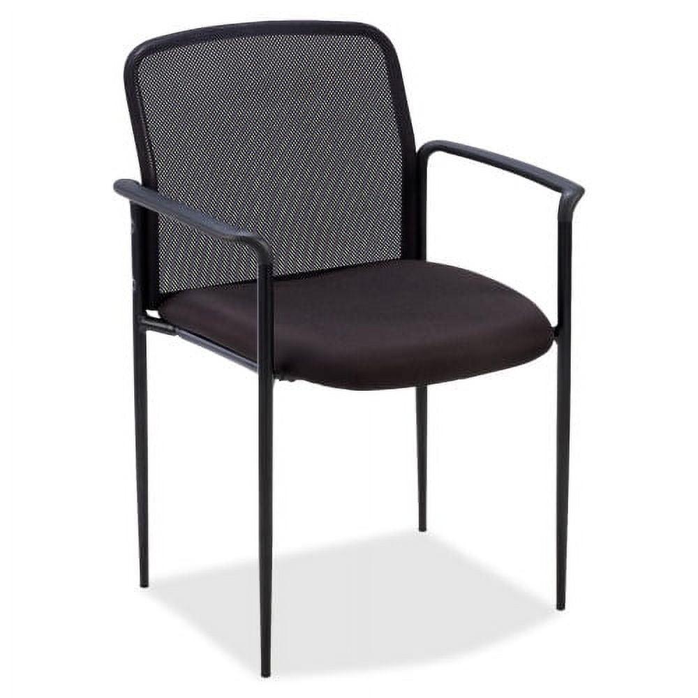 Black Mesh and Metal Stacking Guest Chair