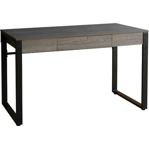 Soho Charcoal 47" Modern Desk with Steel Base and Drawer