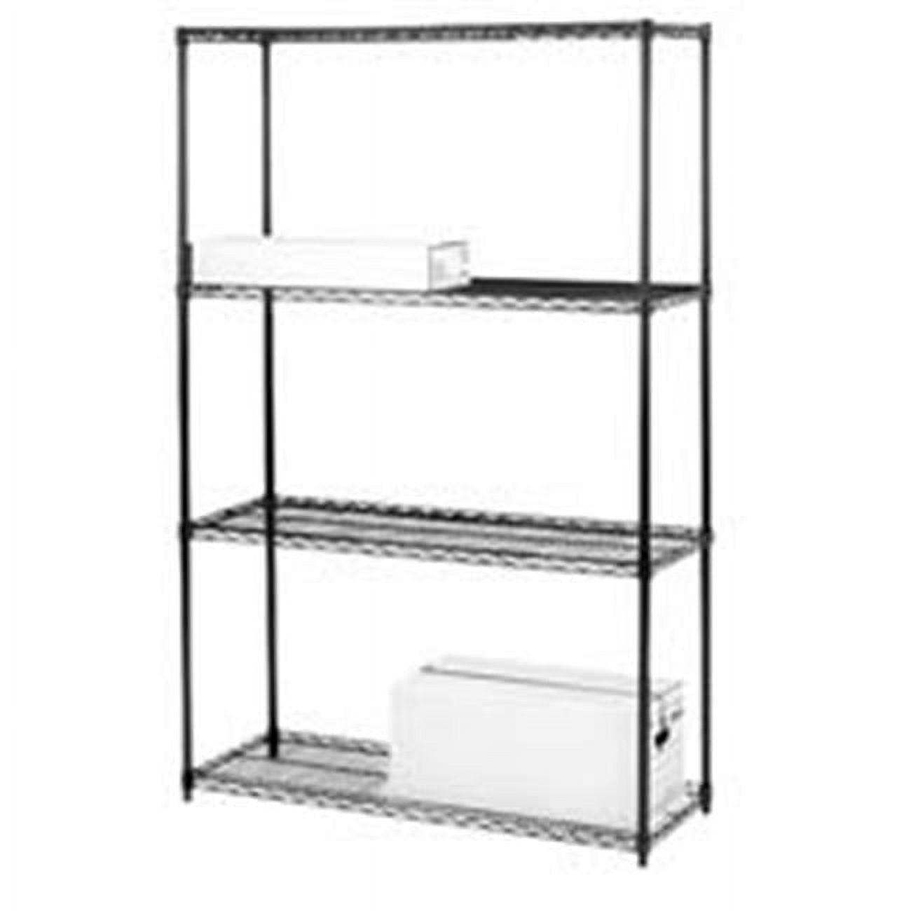 Adjustable 37" Industrial Black Steel Wire Shelving Unit