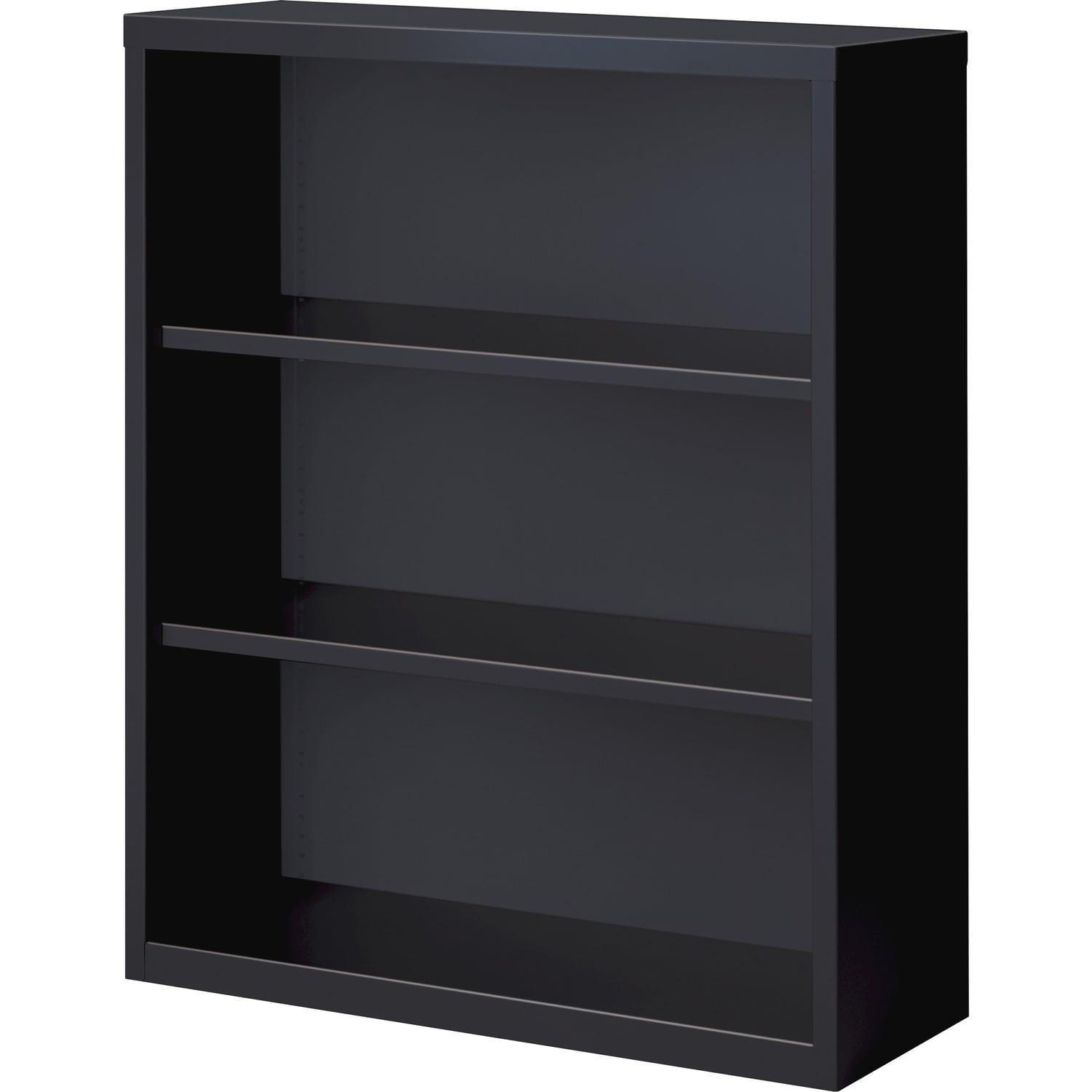 Lorell Steel Bookcase 3-Shelf 34-1/2"x12-5/8"x42" Black 41285