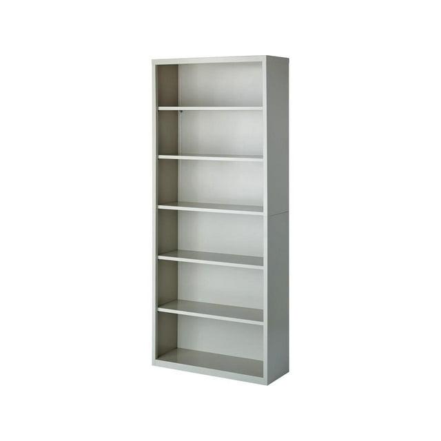 Lorell Fortress Series Bookcases - 34.5" x 13" x 82" - 6 x Shelf(ves) - Light Gray - Powder Coated - Steel - Recycled - Assembly Required