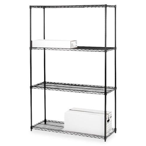 Adjustable 37" Industrial Black Steel Wire Shelving Unit