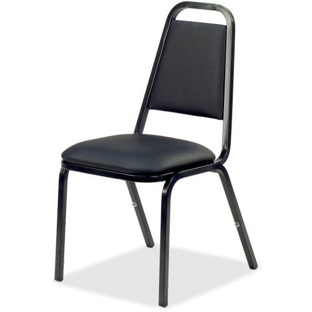 Black Vinyl and Metal Multipurpose Stacking Chair Set