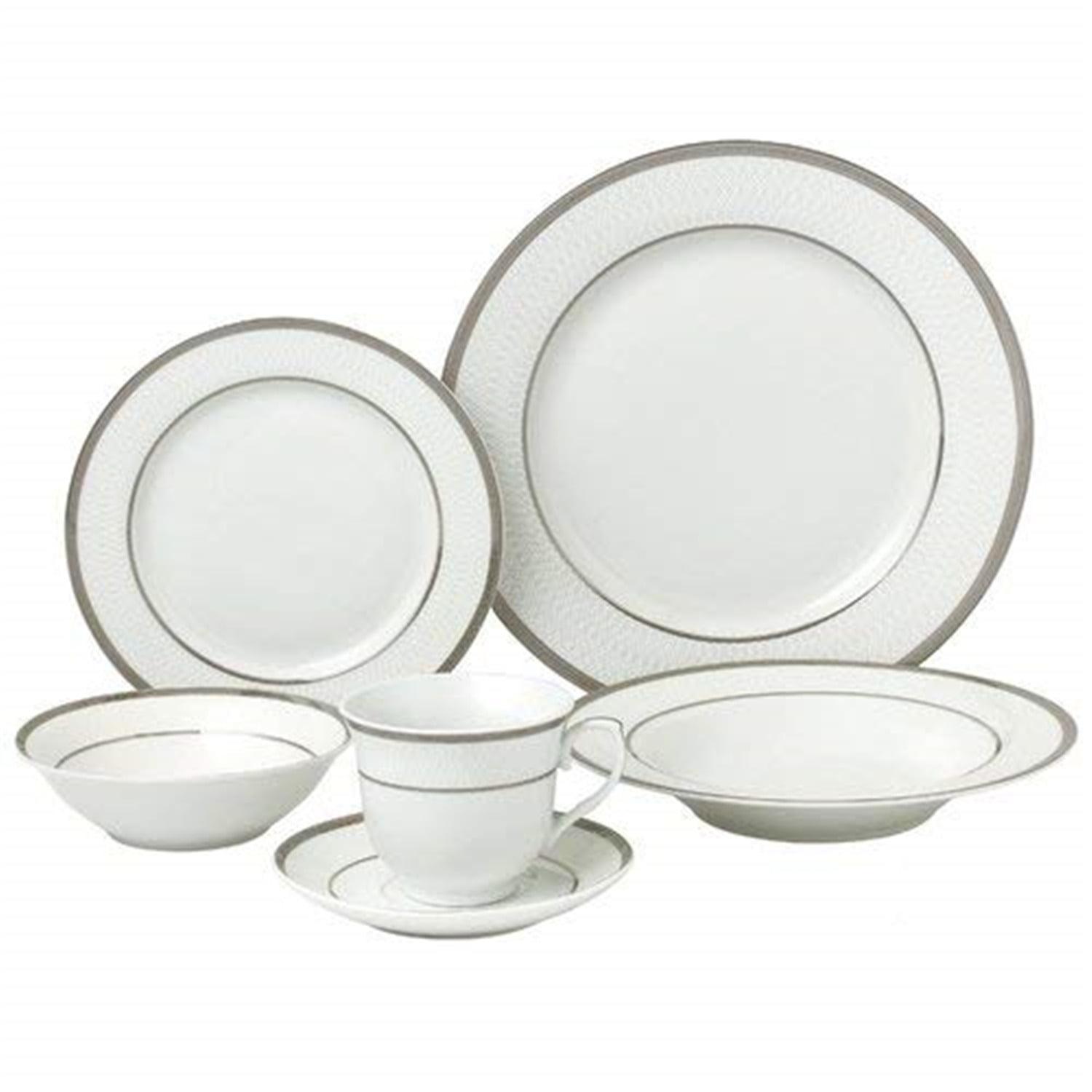 Lorren Home Trends 24 Piece Porcelain China Dinnerware Set - Service for 4