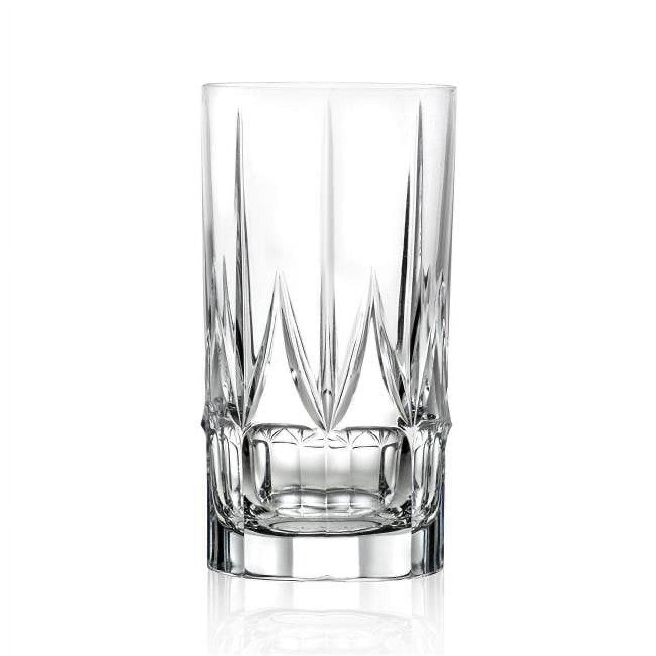 Clear Crystal Cut Highball Tumblers Set of 6