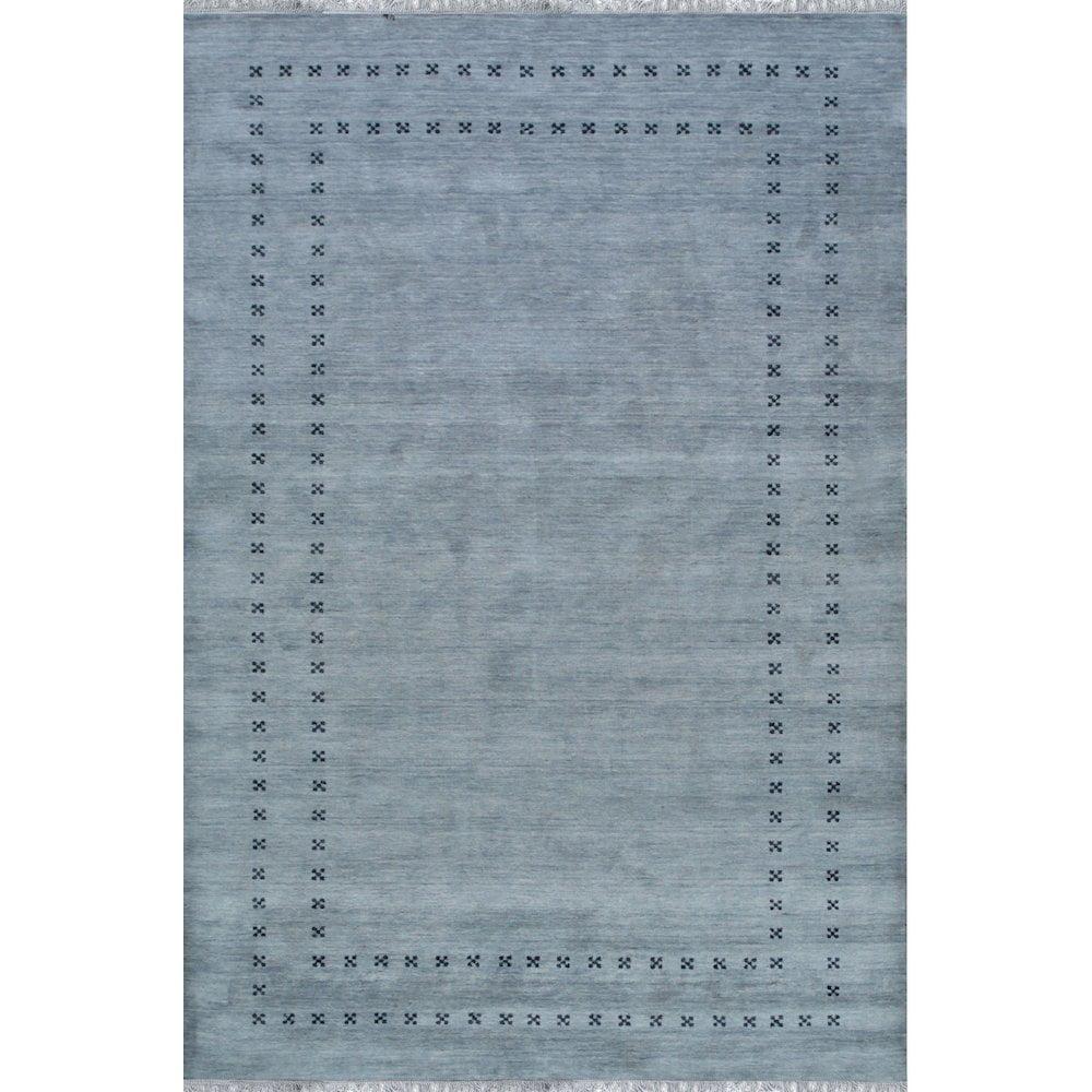 Stylish and Durable Modern Hand Knotted Lori Baft Wool Solid Indoor Gray Rectangle Area Rugs