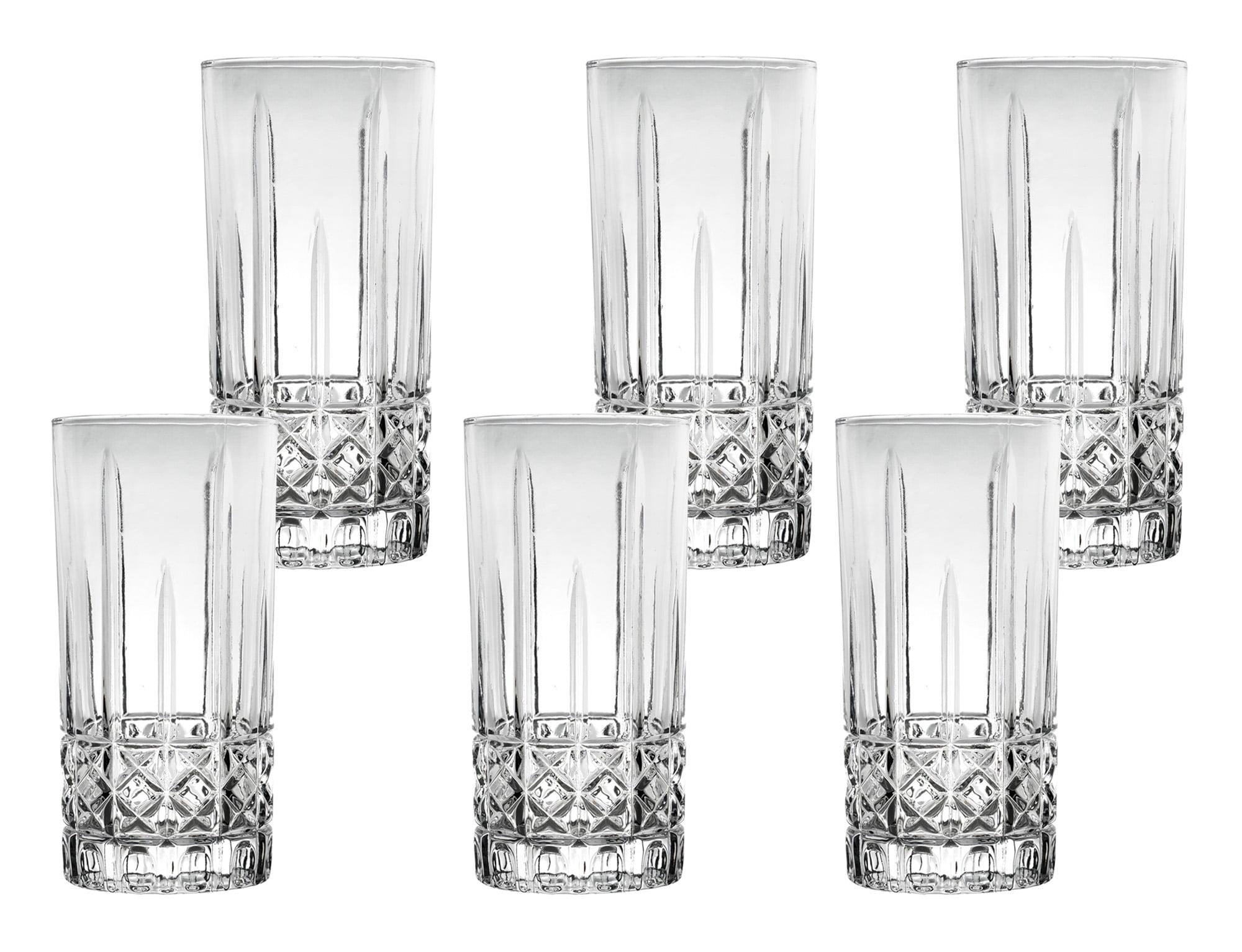 Lorren Home Trends Tall 12 Ounce Drinking Glass-Textured Cut Glass