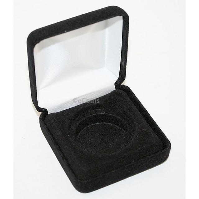 Lot of 10 Black Felt COIN DISPLAY GIFT METAL BOX holds 1-IKE or Silver Eagle ASE