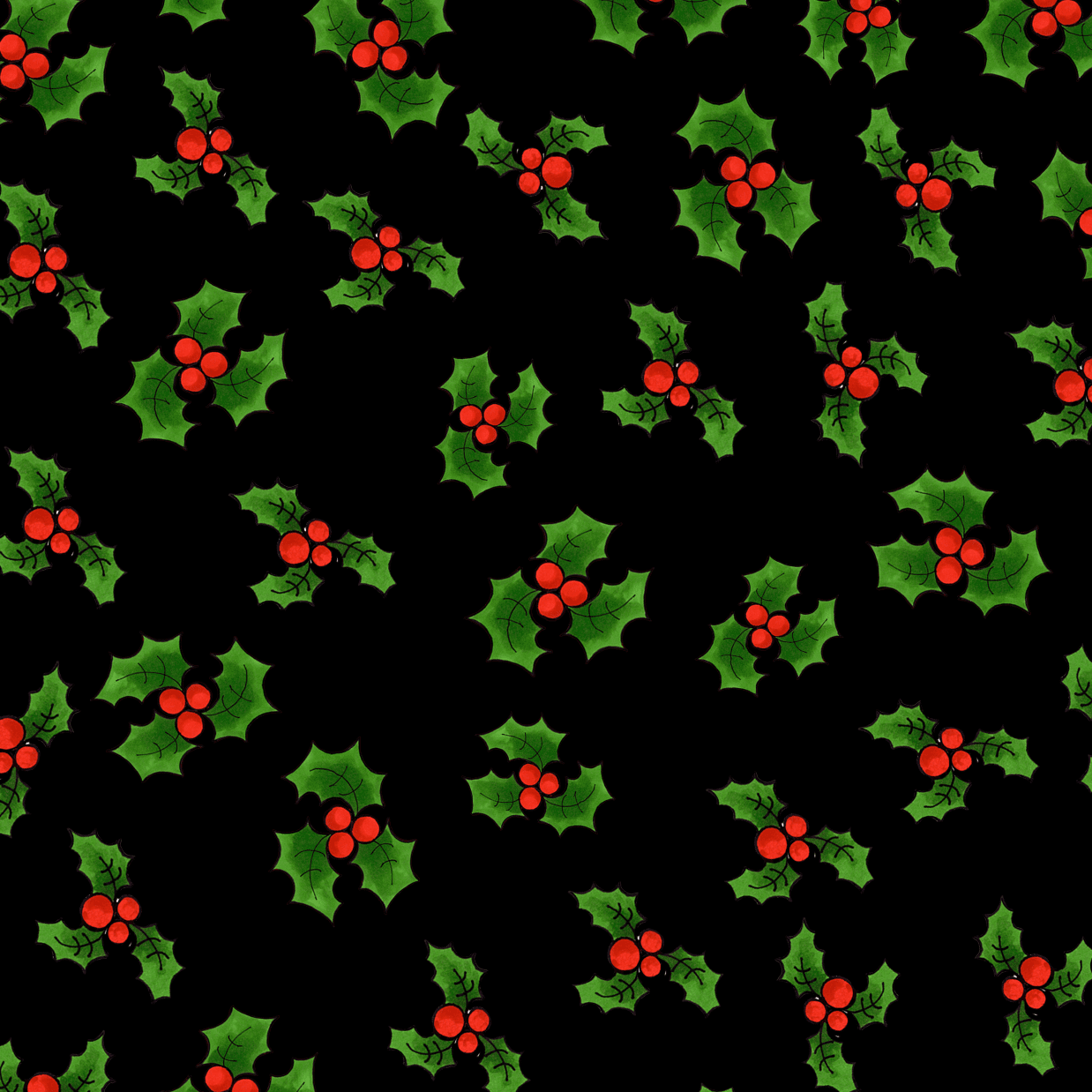 Lotsa Holly Black Fabric Yard