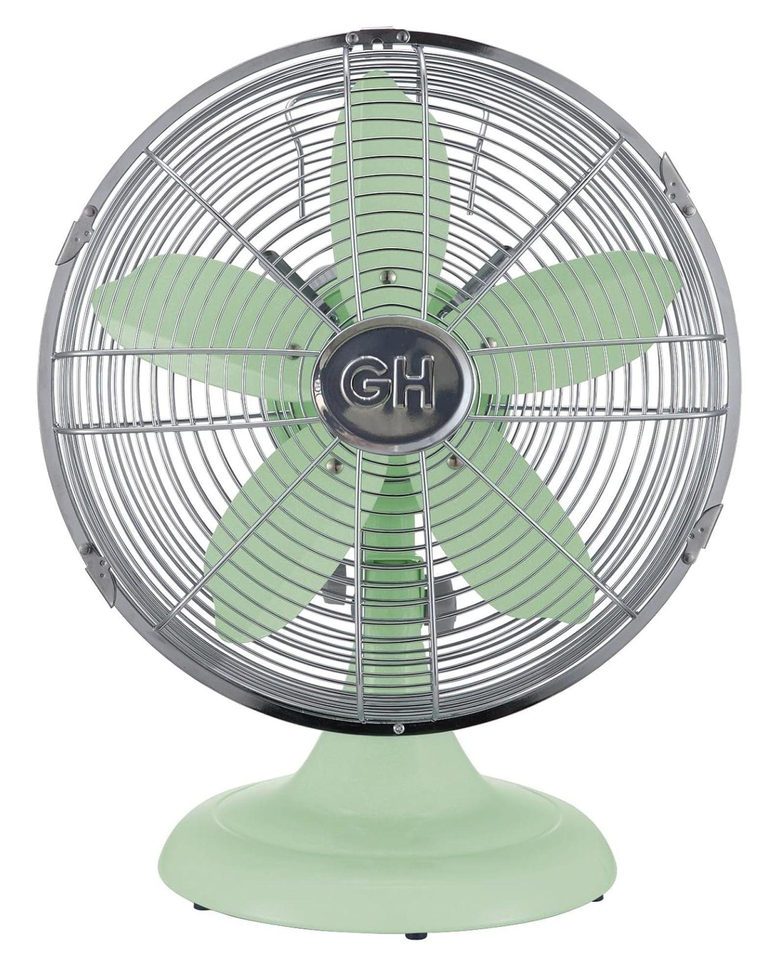 Good Housekeeping Good Housekeeping's All-Metal Retro 3-Speed 12" Oscillating Office Desk Table Fan (Multiple Finishes Available)