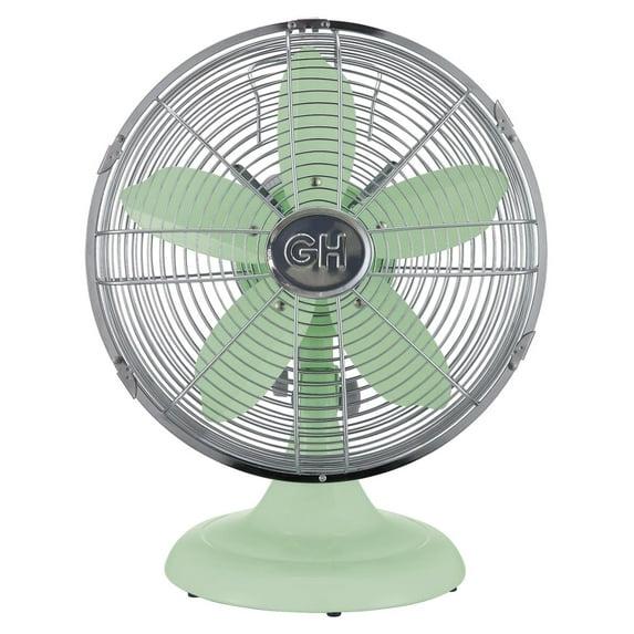 Good Housekeeping Good Housekeeping's All-Metal Retro 3-Speed 12" Oscillating Office Desk Table Fan (Multiple Finishes Available)