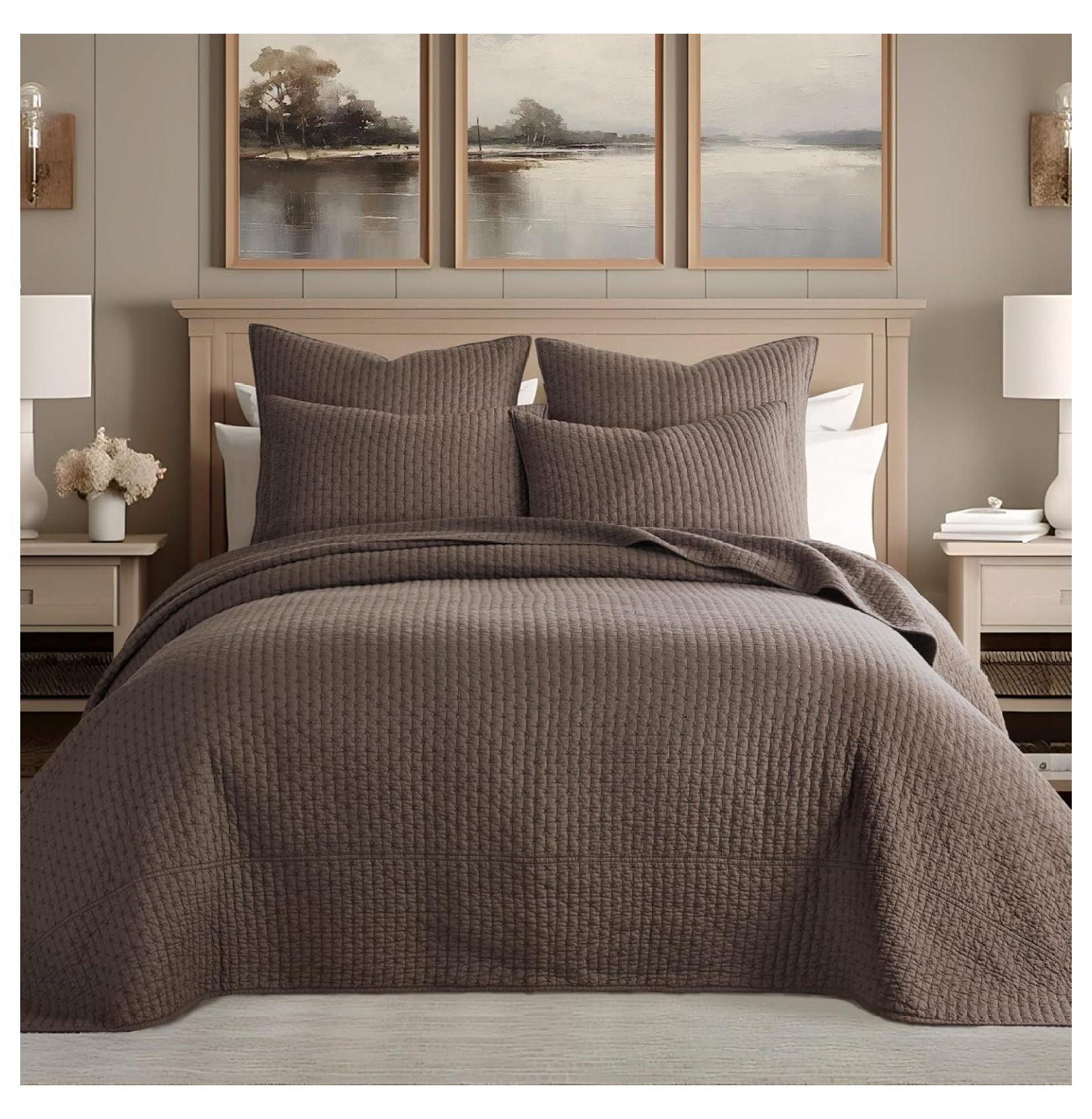 Cocoa Cotton Full Reversible Bedspread Set