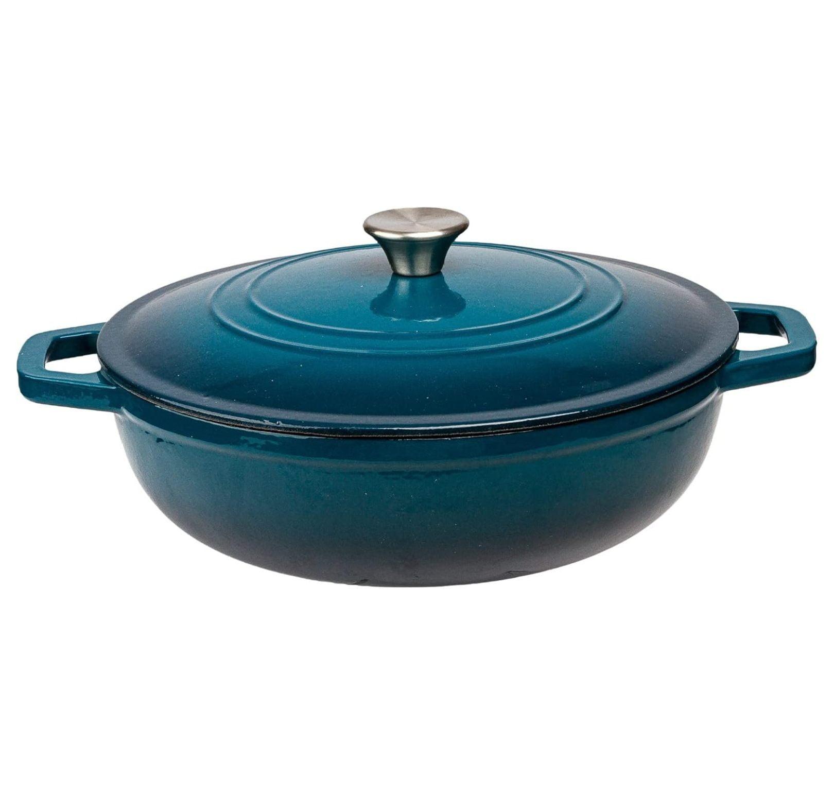 Dark Teal Enameled Cast Iron 5 Qt. Dutch Oven Braiser