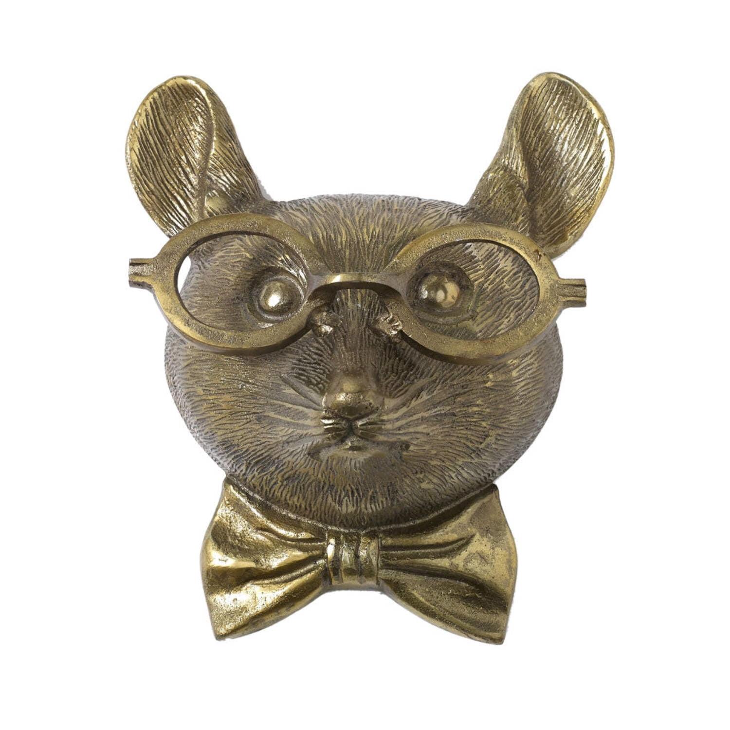 Louie The Mouse Brass Wall Mount Figurine