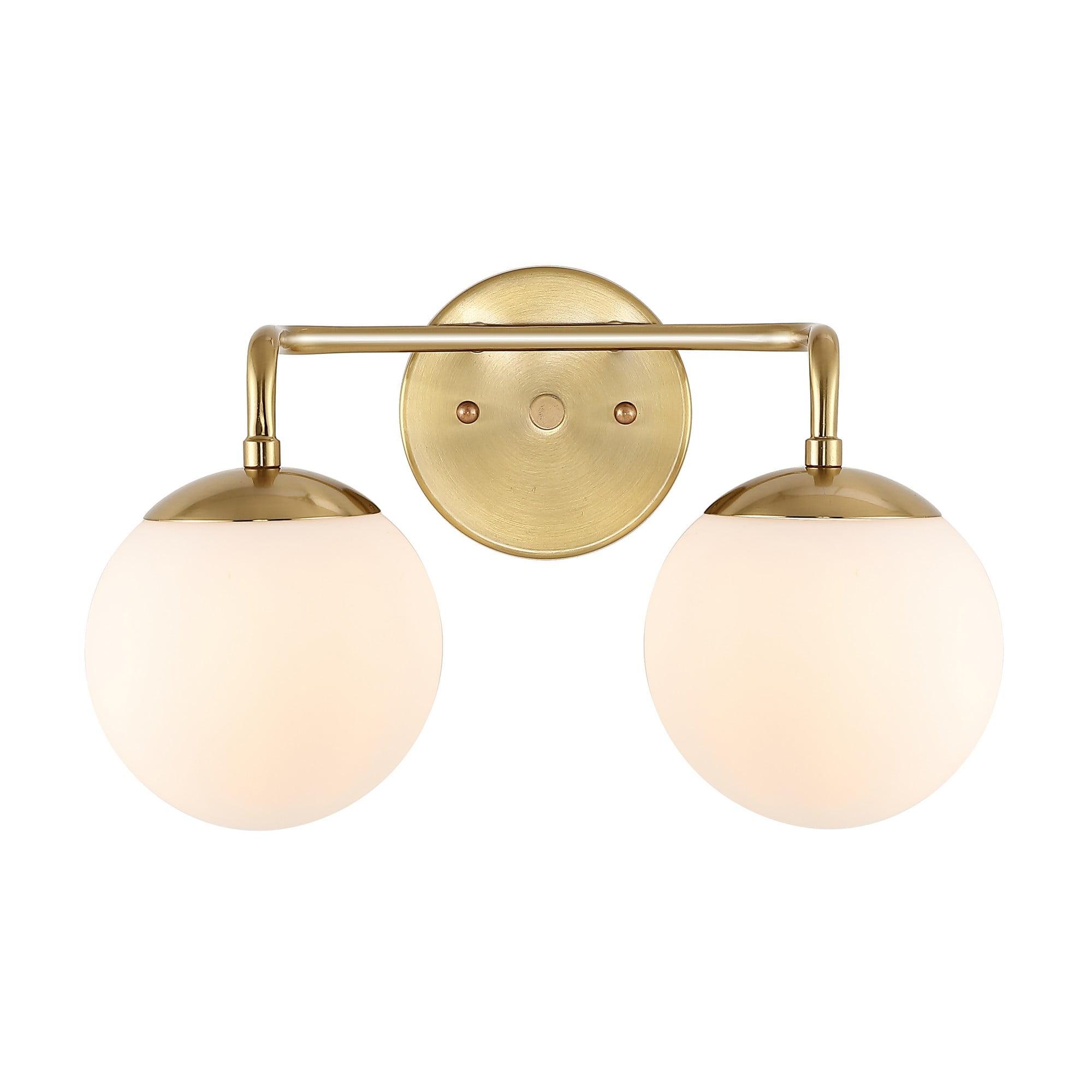 Louis Parisian 15" Brass Gold Globe LED Vanity Light with Frosted Glass
