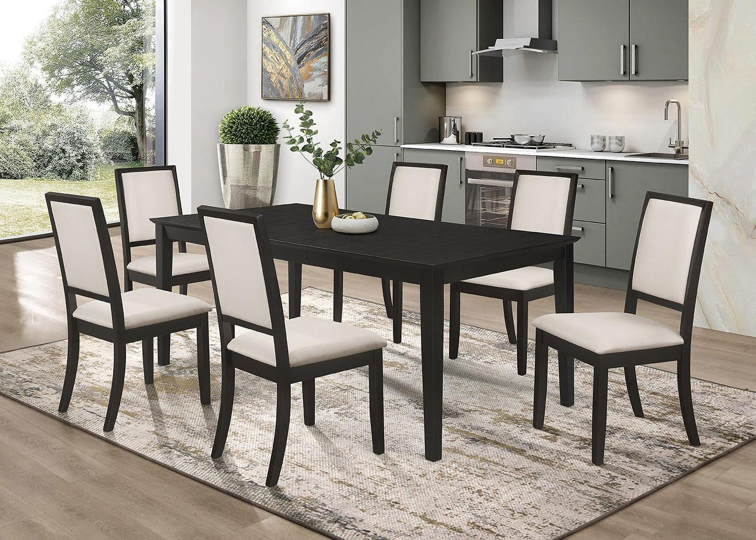 Black and Cream 5-Piece Rectangular Wood Dining Set