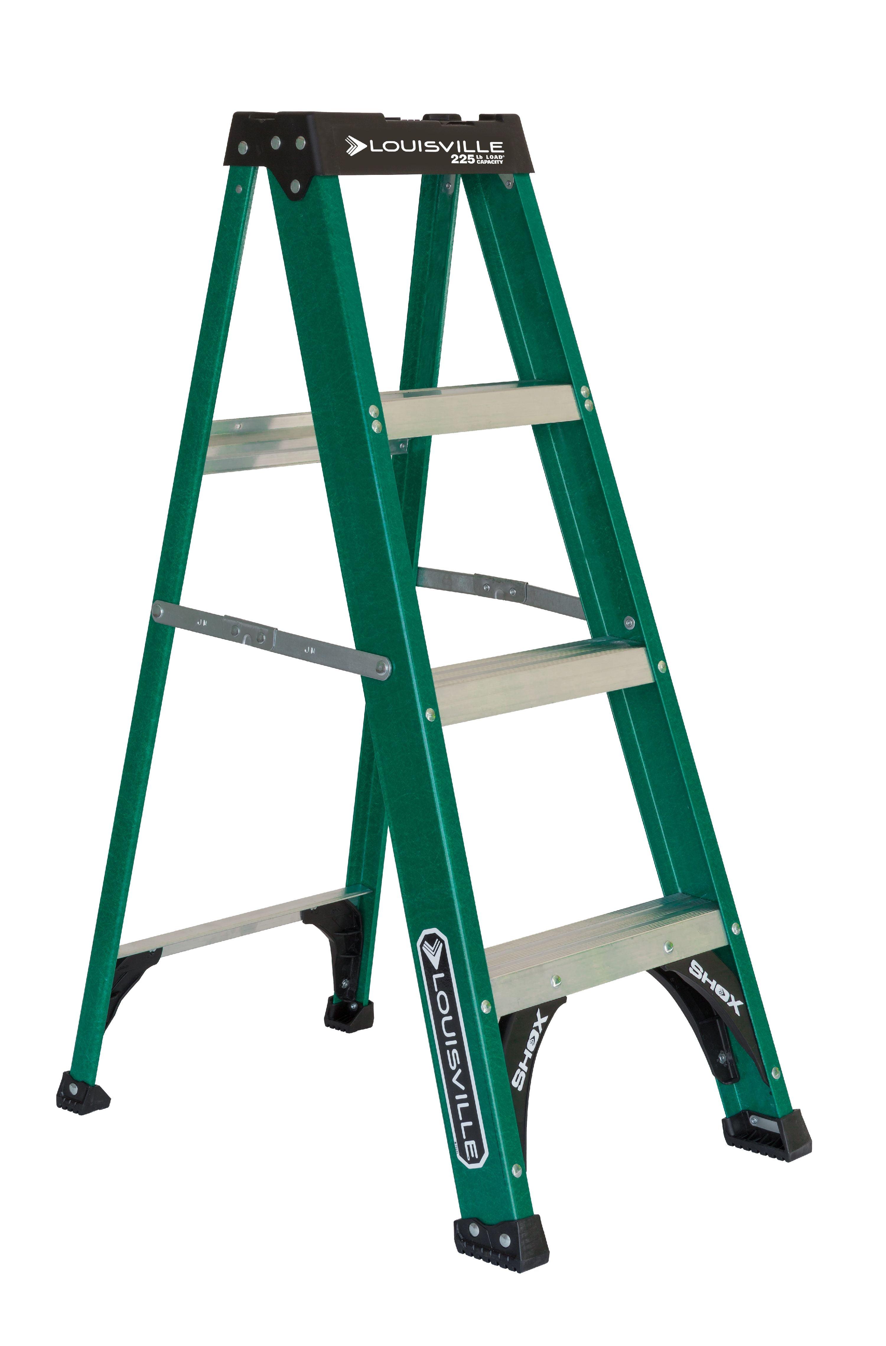 Louisville Ladder 4 ft. Fiberglass Step Ladder with 225 lbs. Load Capacity Type 2 Duty Rating