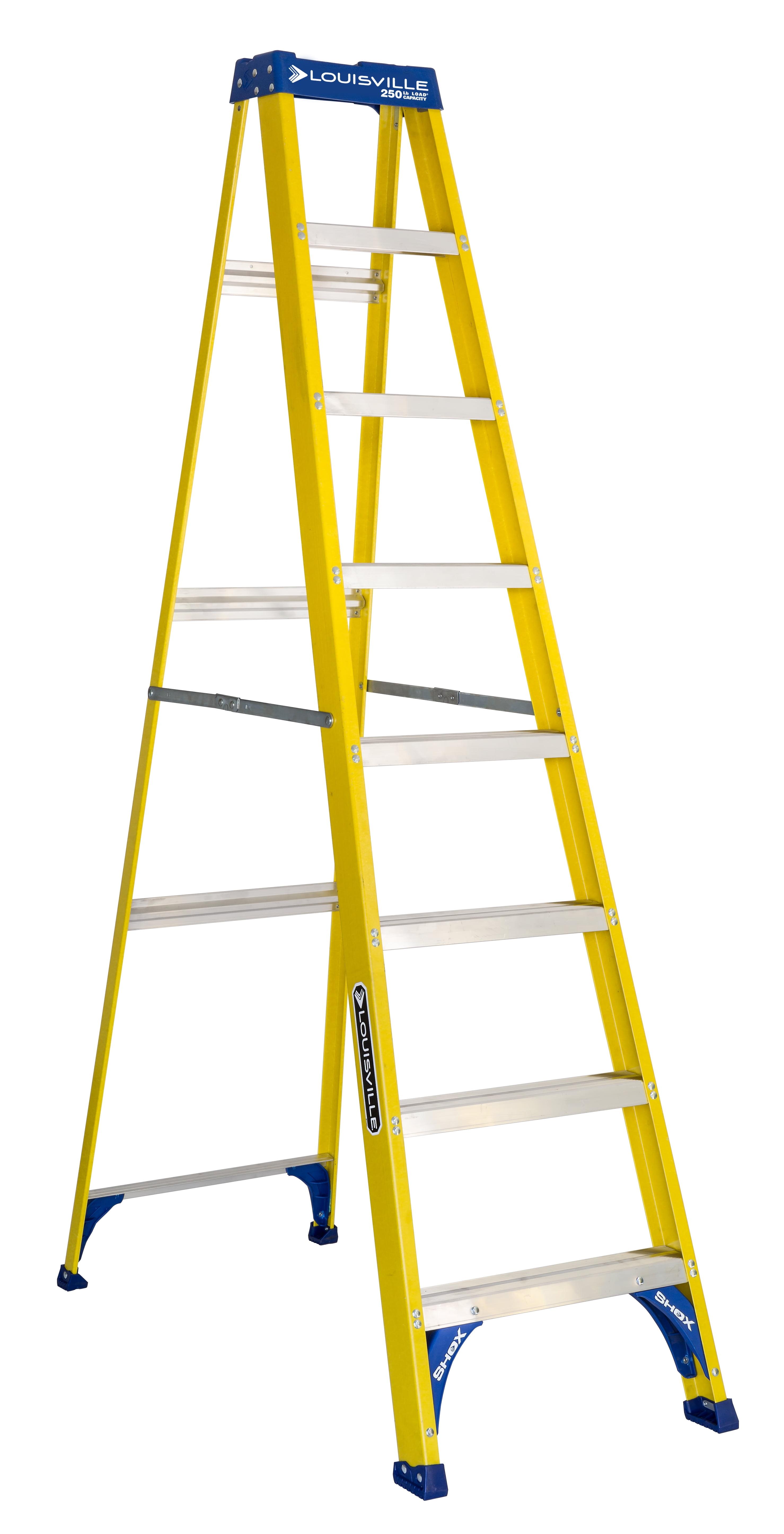 Louisville Ladder 8 ft. Fiberglass Step Ladder with 250 lbs. Load Capacity Type I Duty Rating