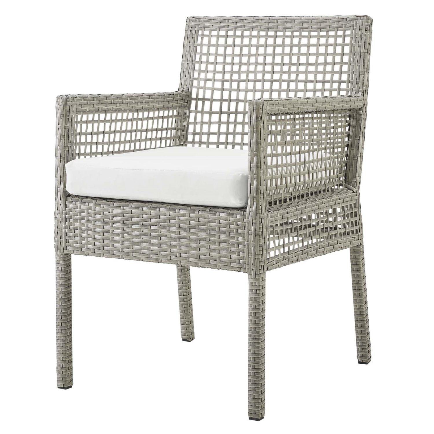 Modway Aura Outdoor Patio Wicker Rattan Dining Armchair, Multiple Colors